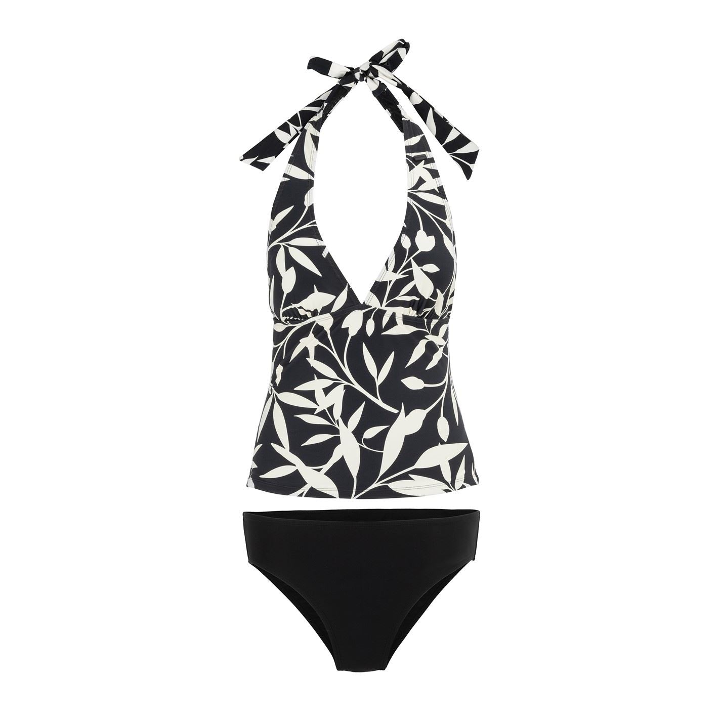 SoulCal Floral Patterned Tankini with Tie Closure