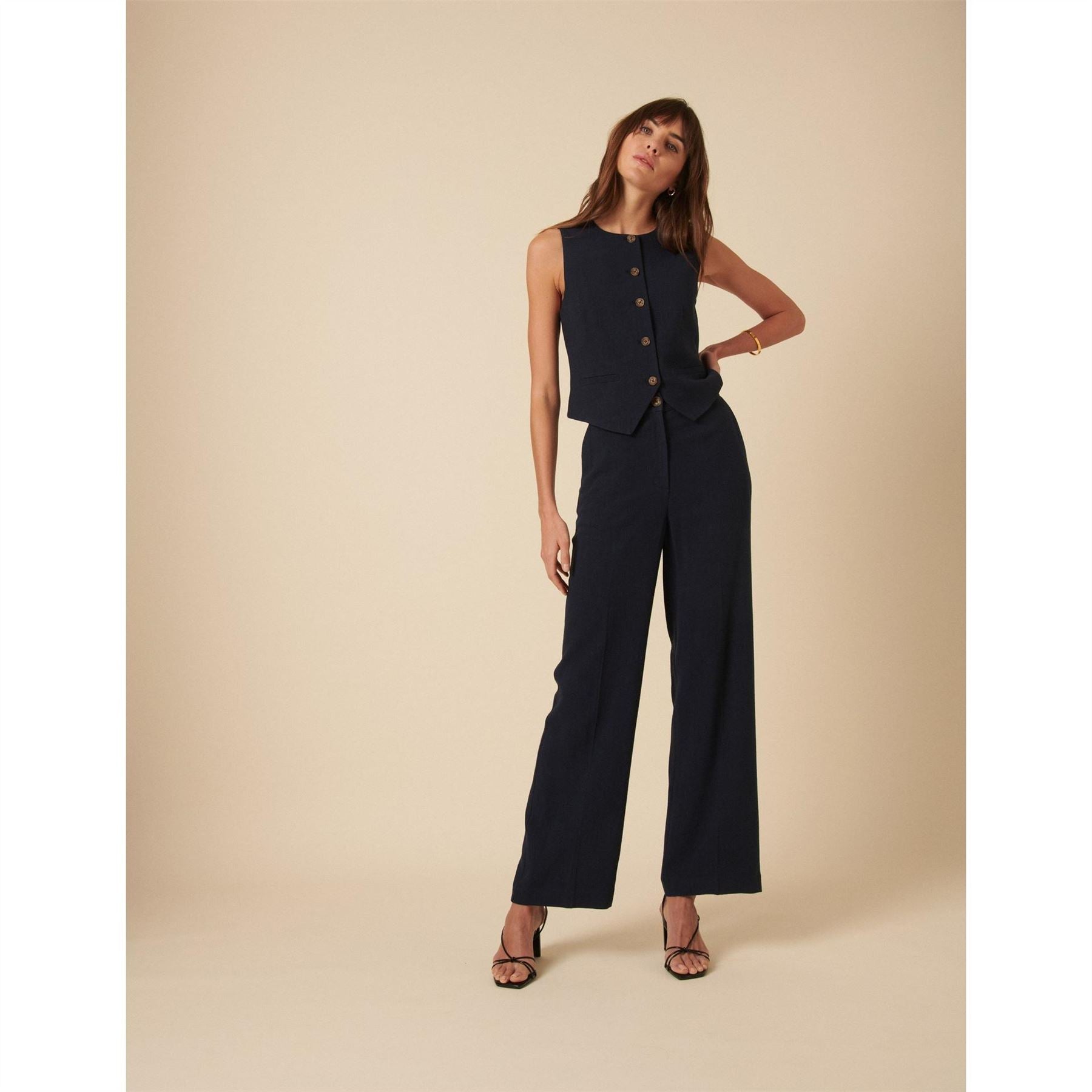 Nobodys Child Solid Patterned Straight Leg Trousers