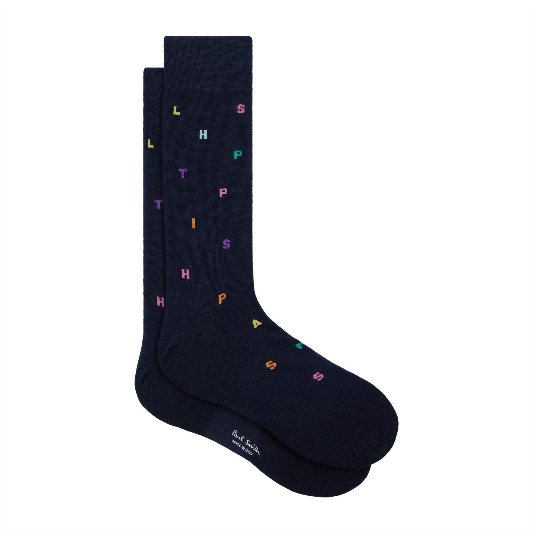 Paul Smith Keanu Stamp Lettering Crew Socks