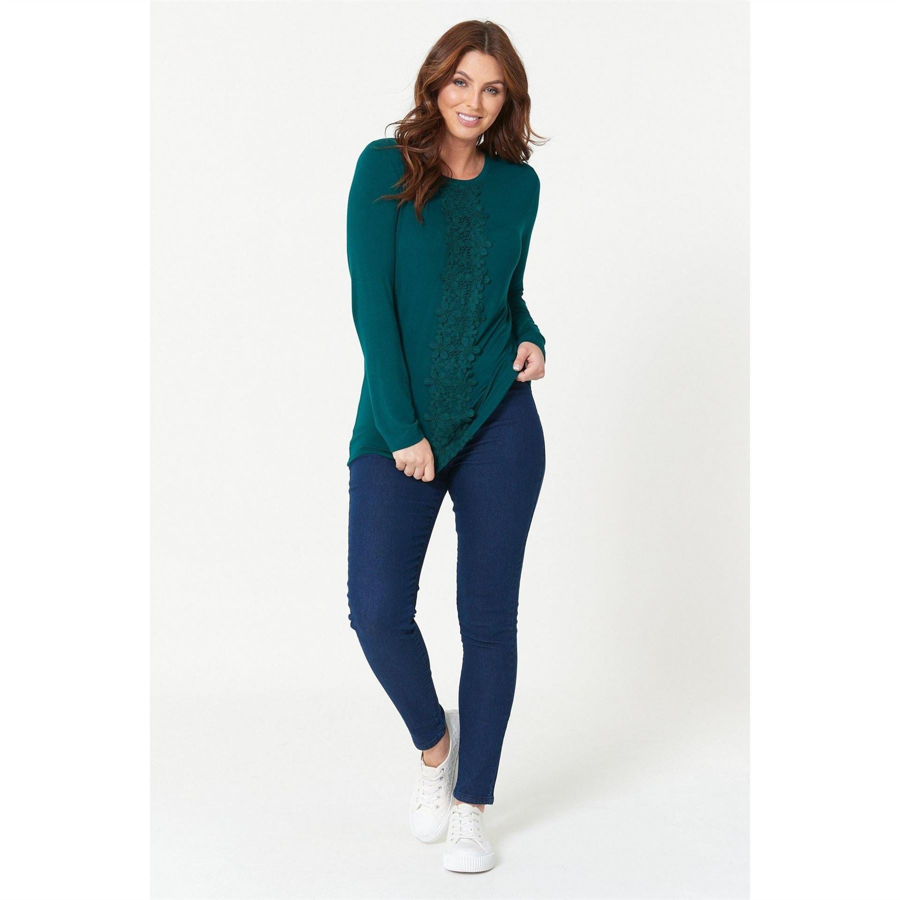 Be You Crochet Trim Long Sleeve T-Shirt