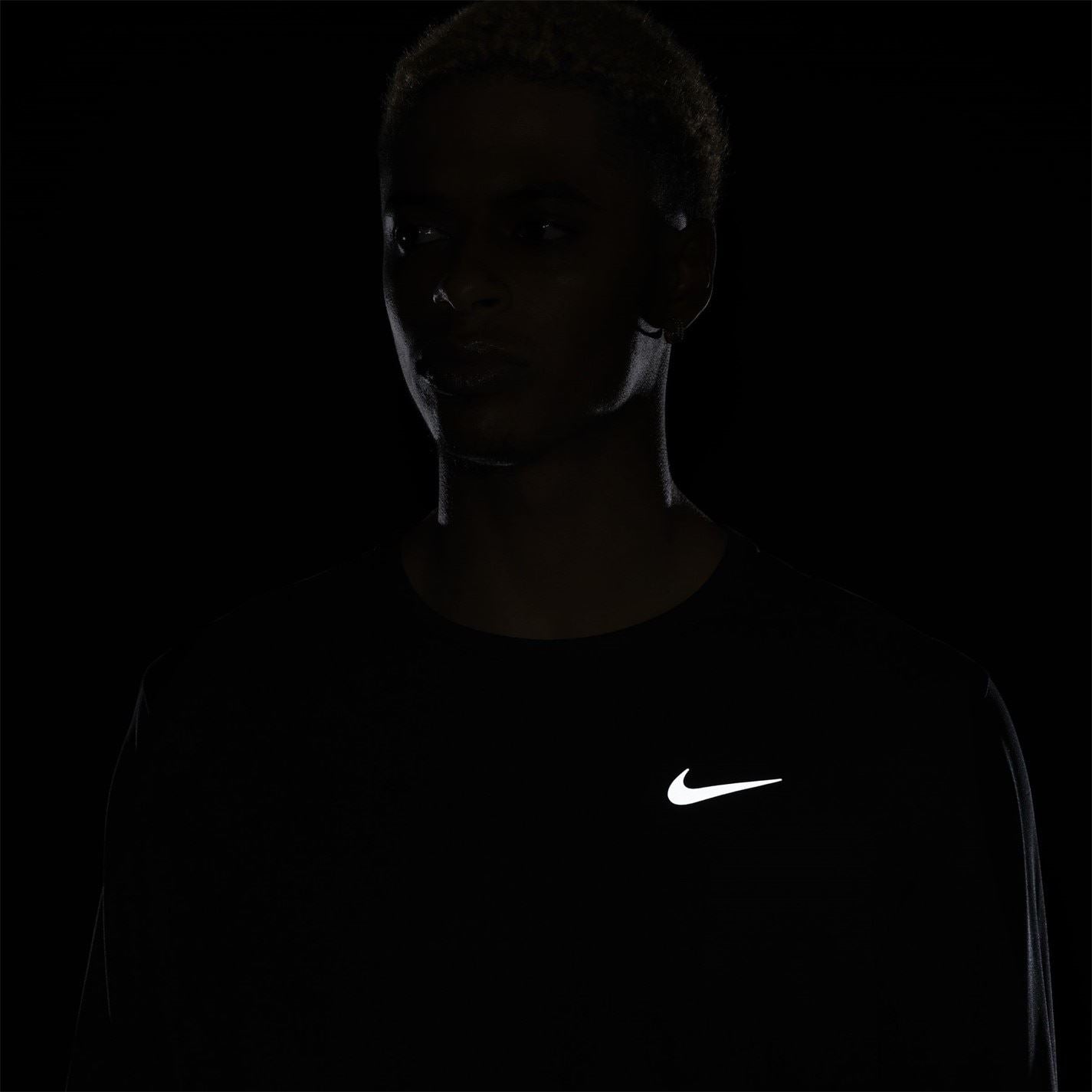 Nike Mens Miler Dri Fit Uv Long Sleeve Running Top