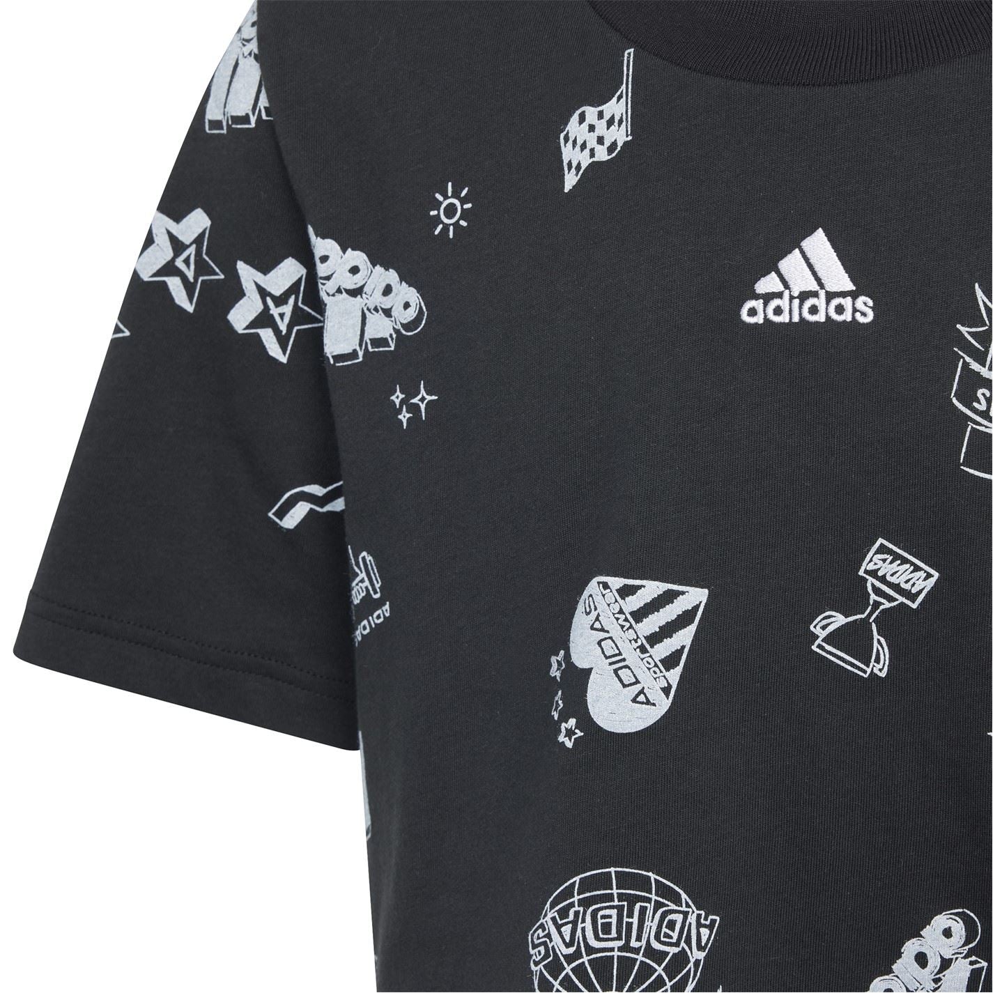 adidas Crew Neck Ribbed Collar Short Sleeve T-Shirt