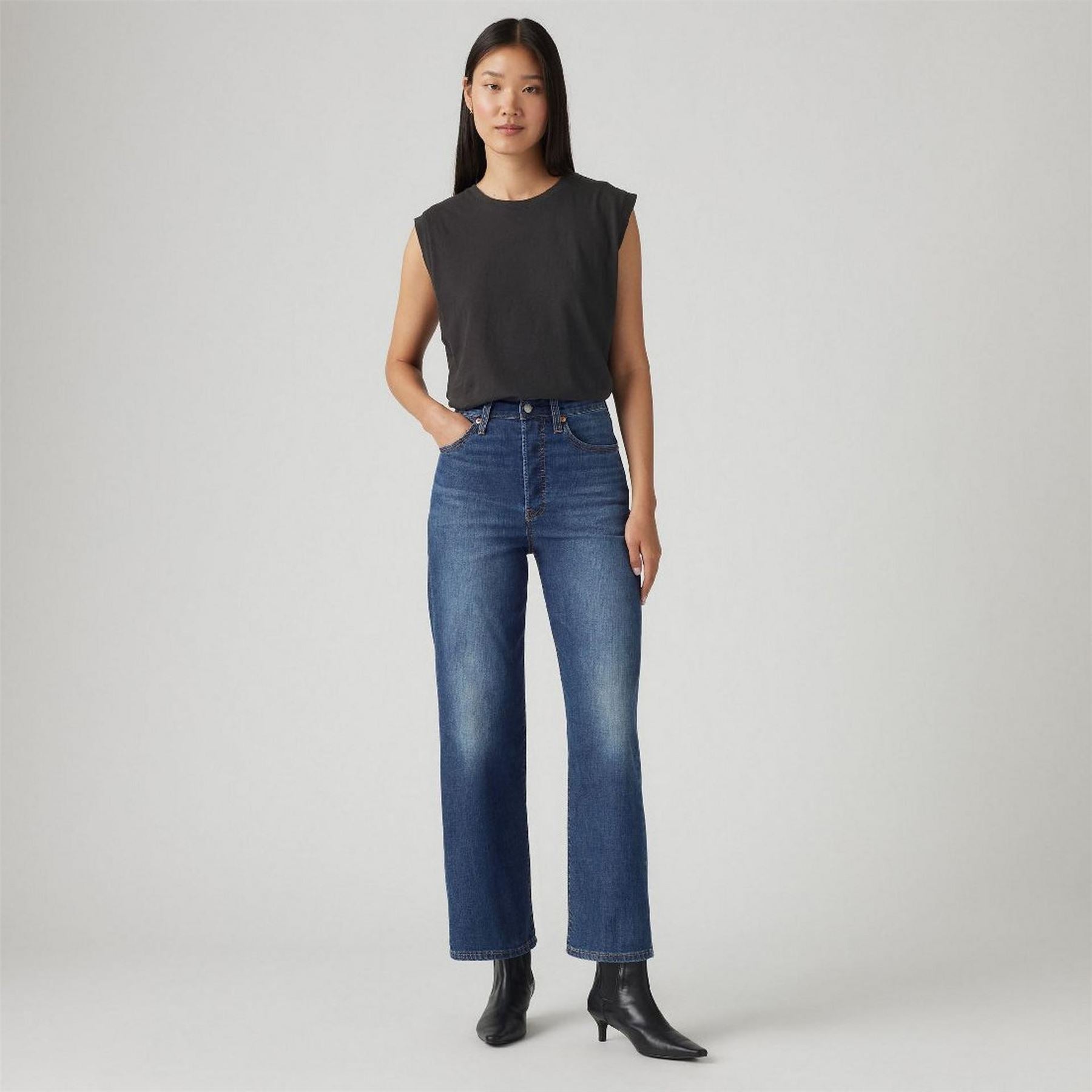 Levis Ribcage High Rise Straight Leg Jeans