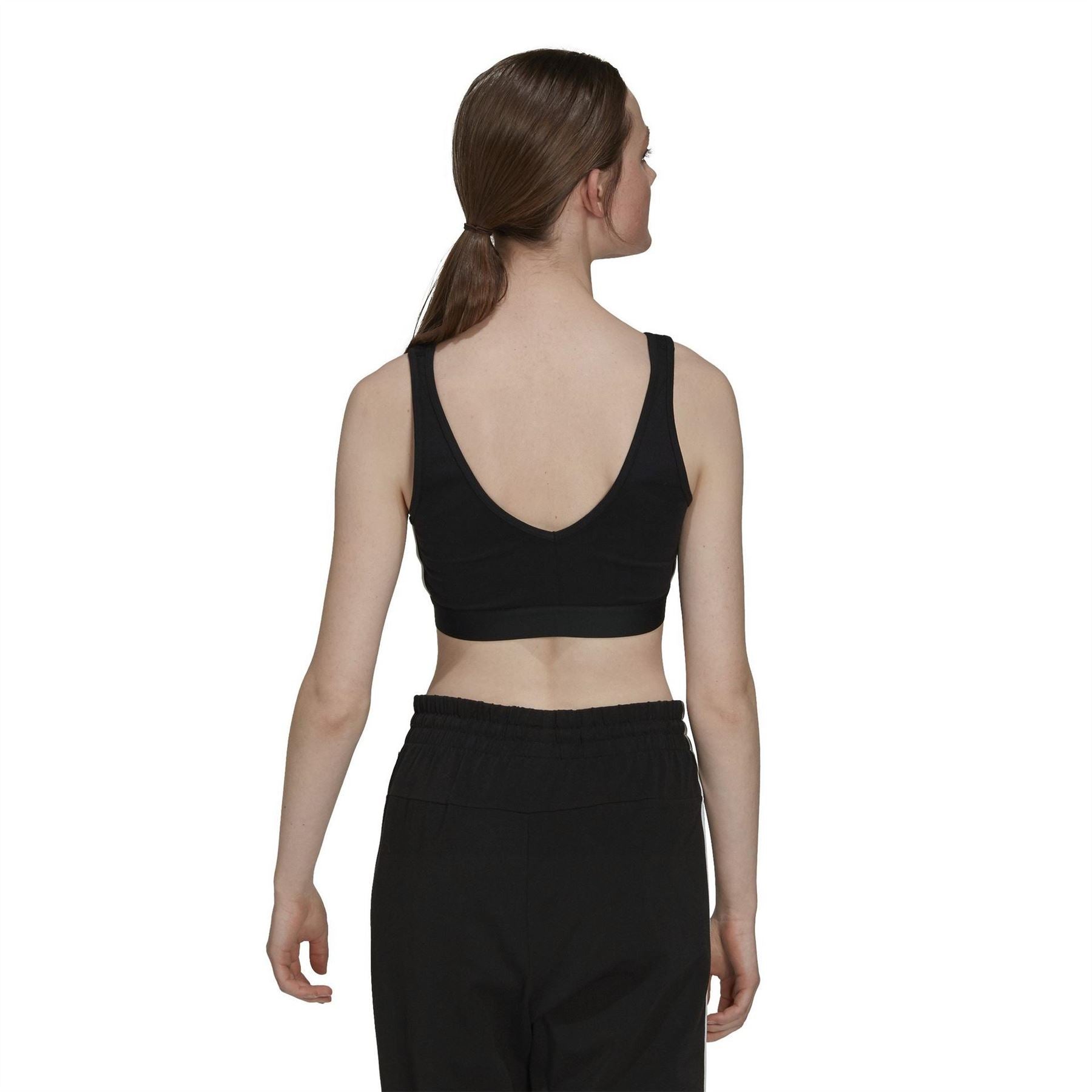 adidas 3 Stripes Crop Top With Removable Pads