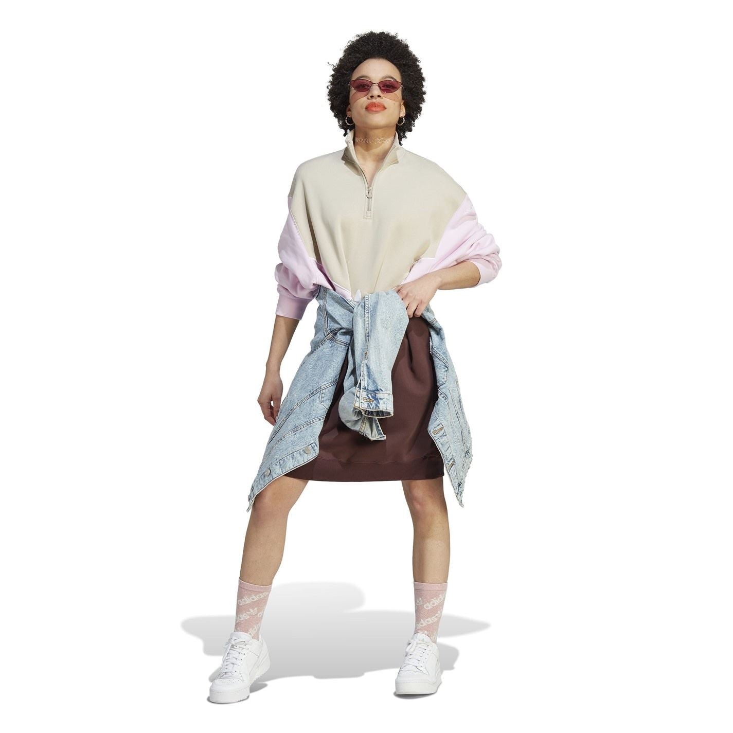 adidas Originals Womens Half Zip Sweat Dress