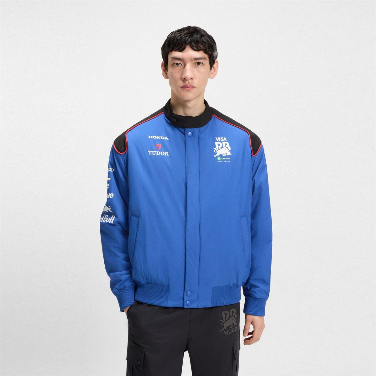 Hugo Formula One Snap Button Ribbed Cuff Bomber Jacket