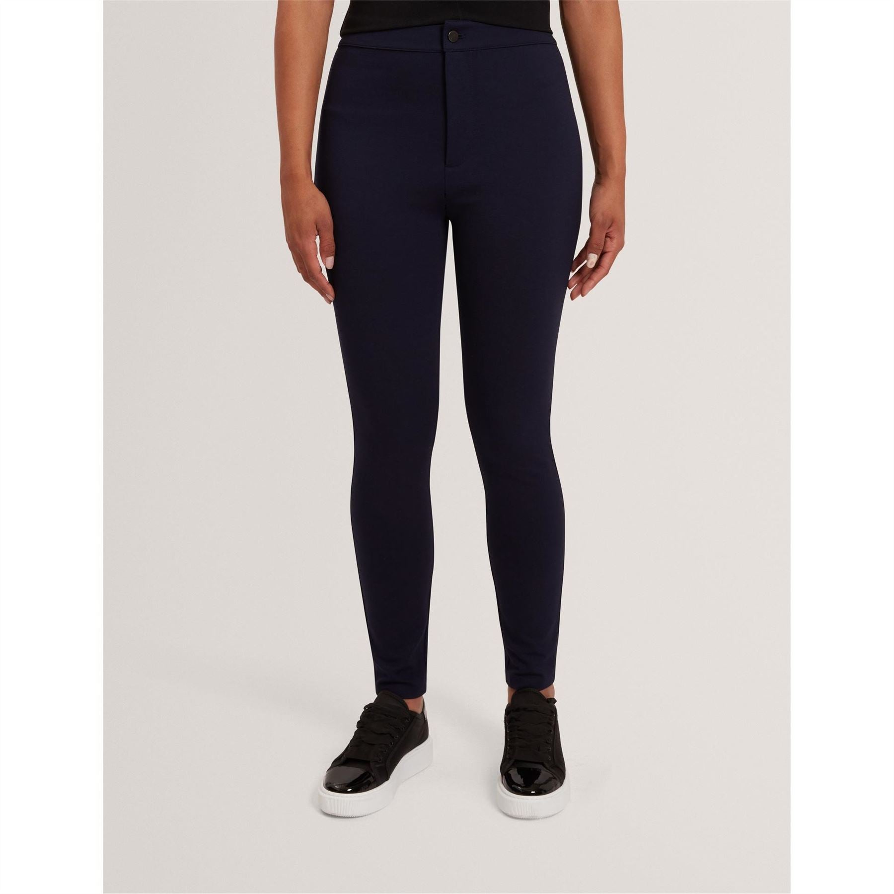 Ted Baker Solid Patterned Mid Rise Leggings