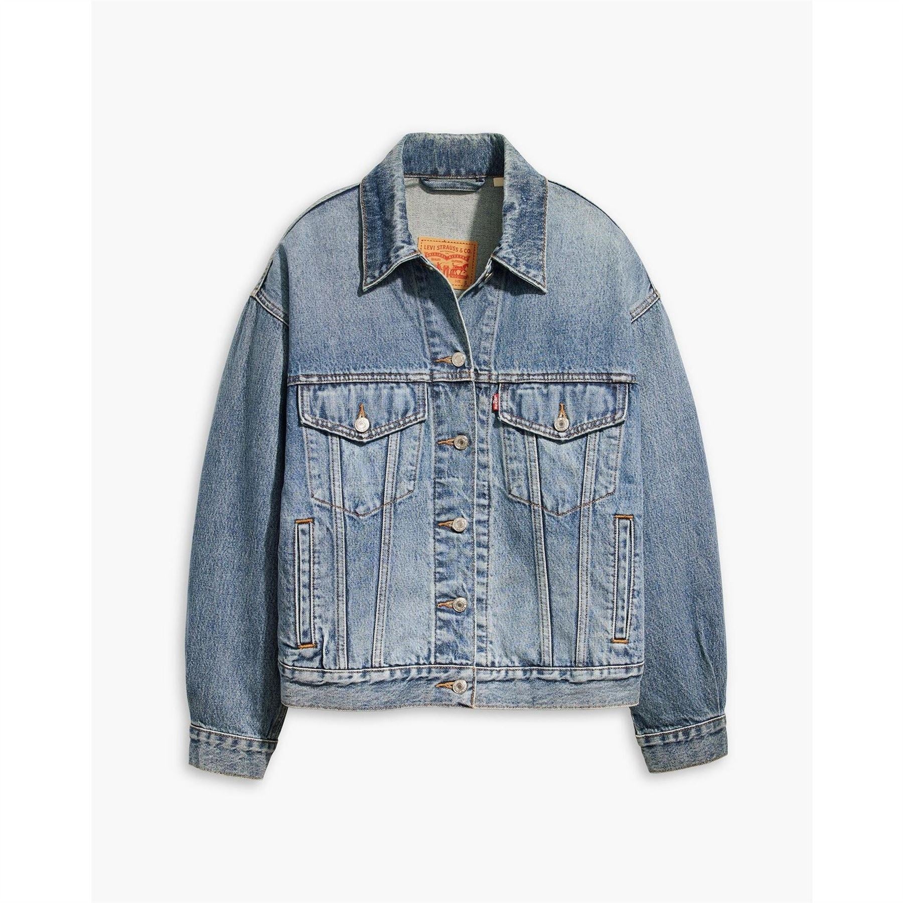 Levis Solid Patterned Denim Jacket with Chest Pocket
