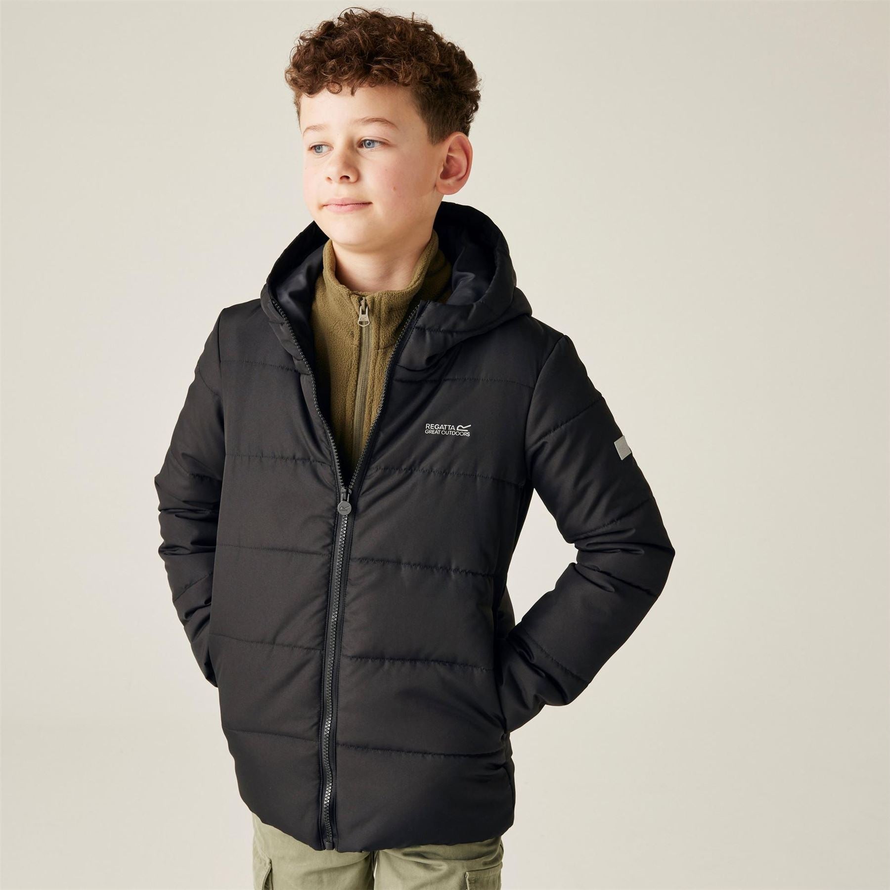 Regatta Kids Halkner Thermoguard Reflective Long Sleeve Insulated Puffer Jacket