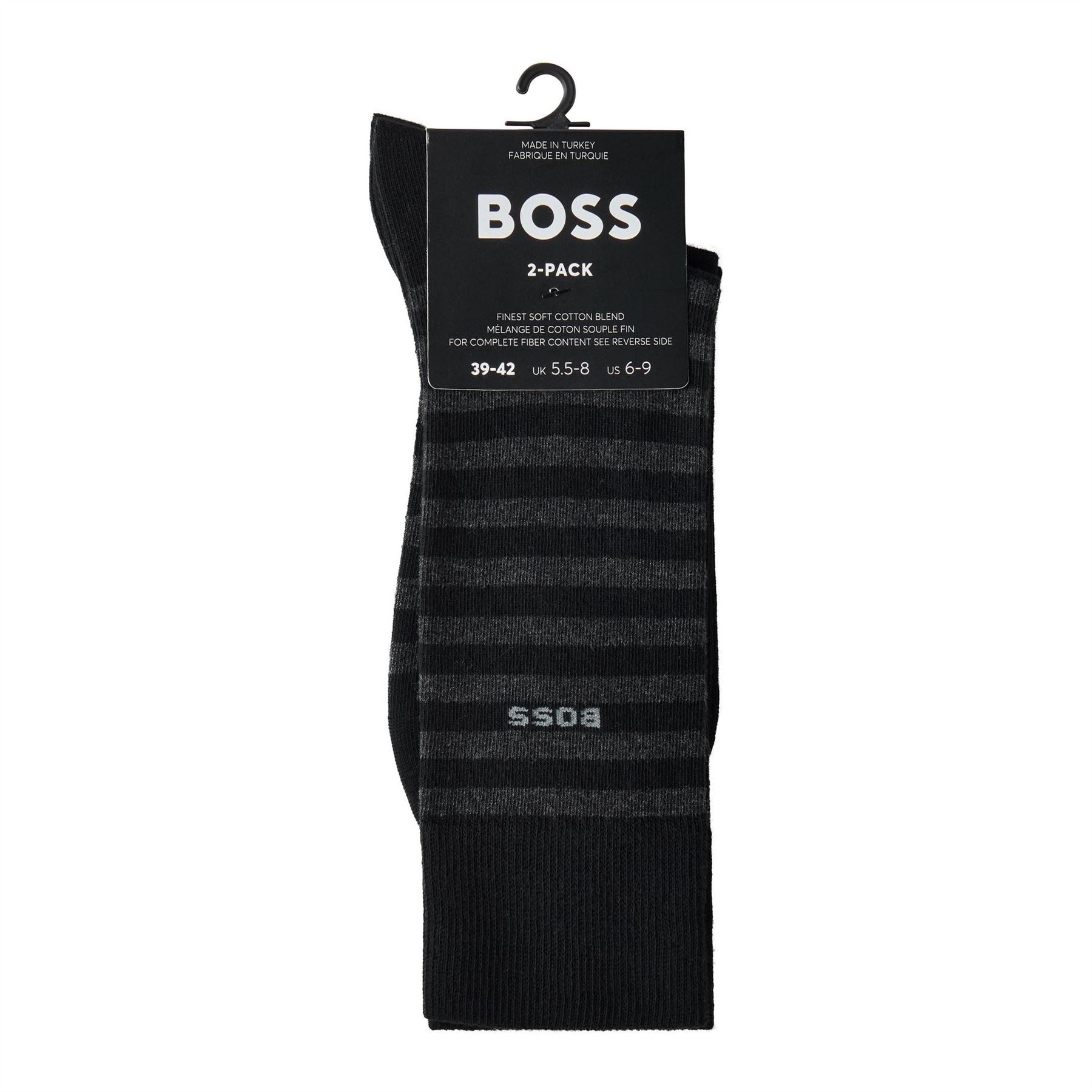 Boss 2 Pack Stripe Crew Socks