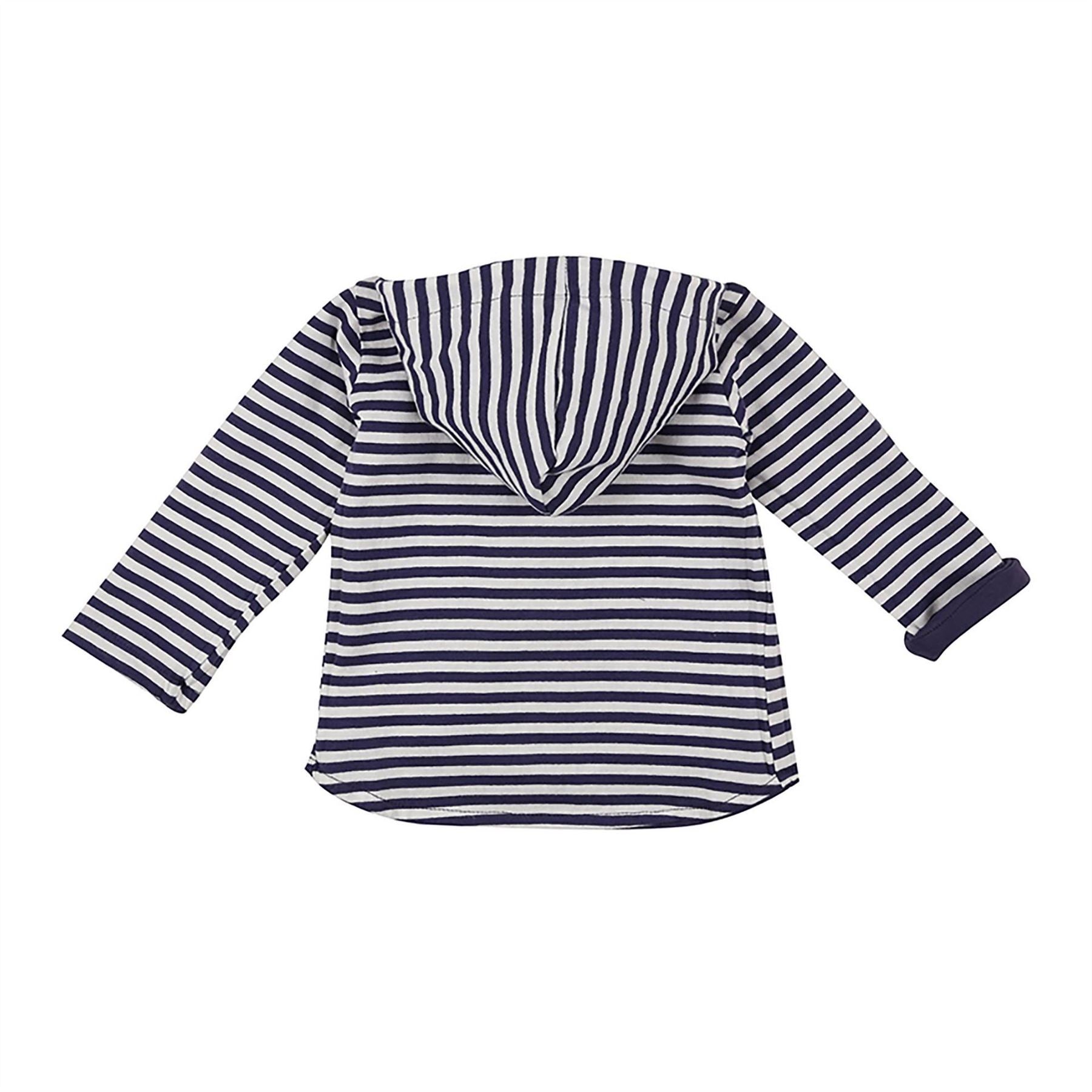 Lilly and Sid Dino Stripe Hooded Snap Button Rain Jacket