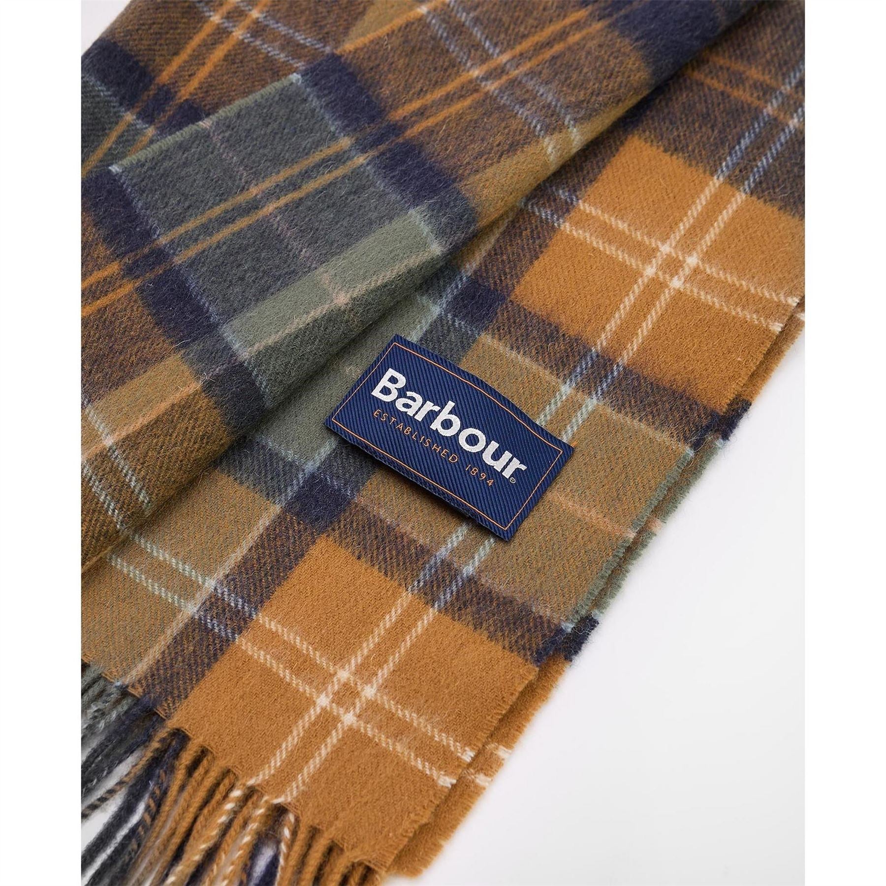 Barbour Patchwork Tartan Wool Scarf