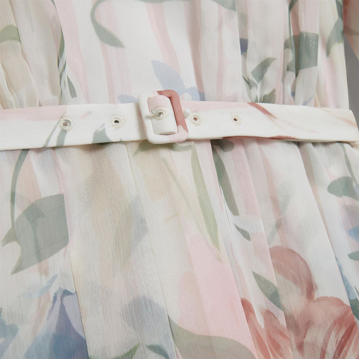 Ted Baker Baker Floral Pleated Long Sleeve Mini Dress