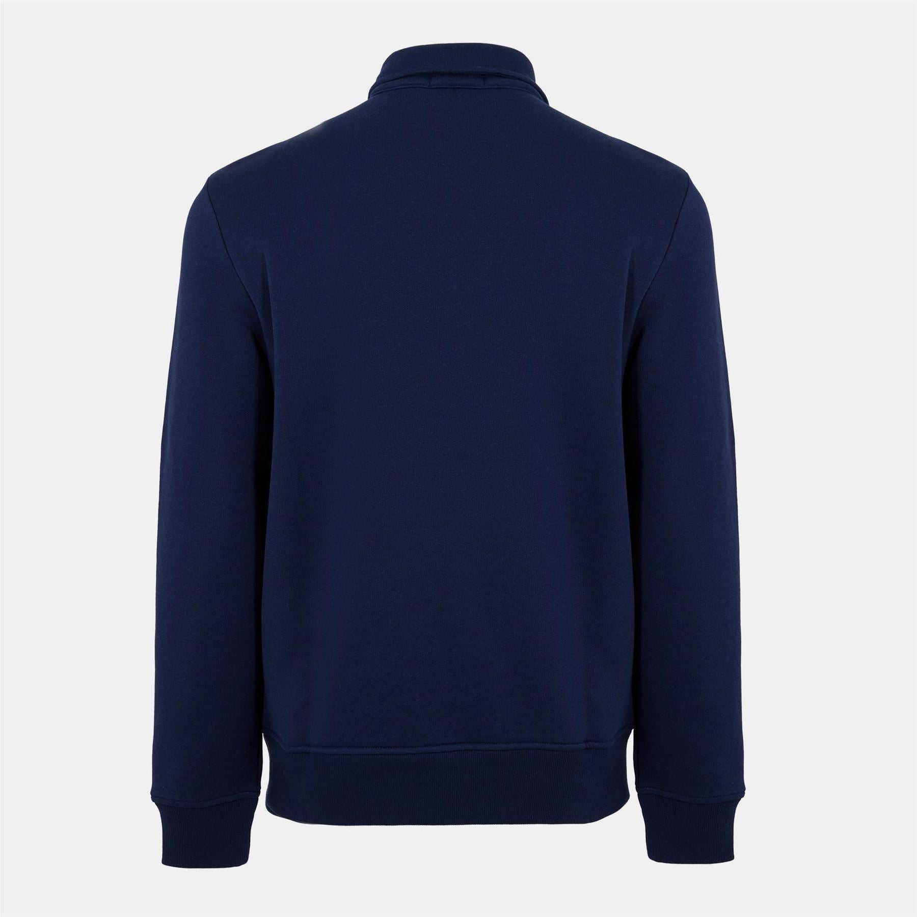 Polo Ralph Lauren Solid Patterned Quarter Zipper Ribbed Cuff Sweat Jacket