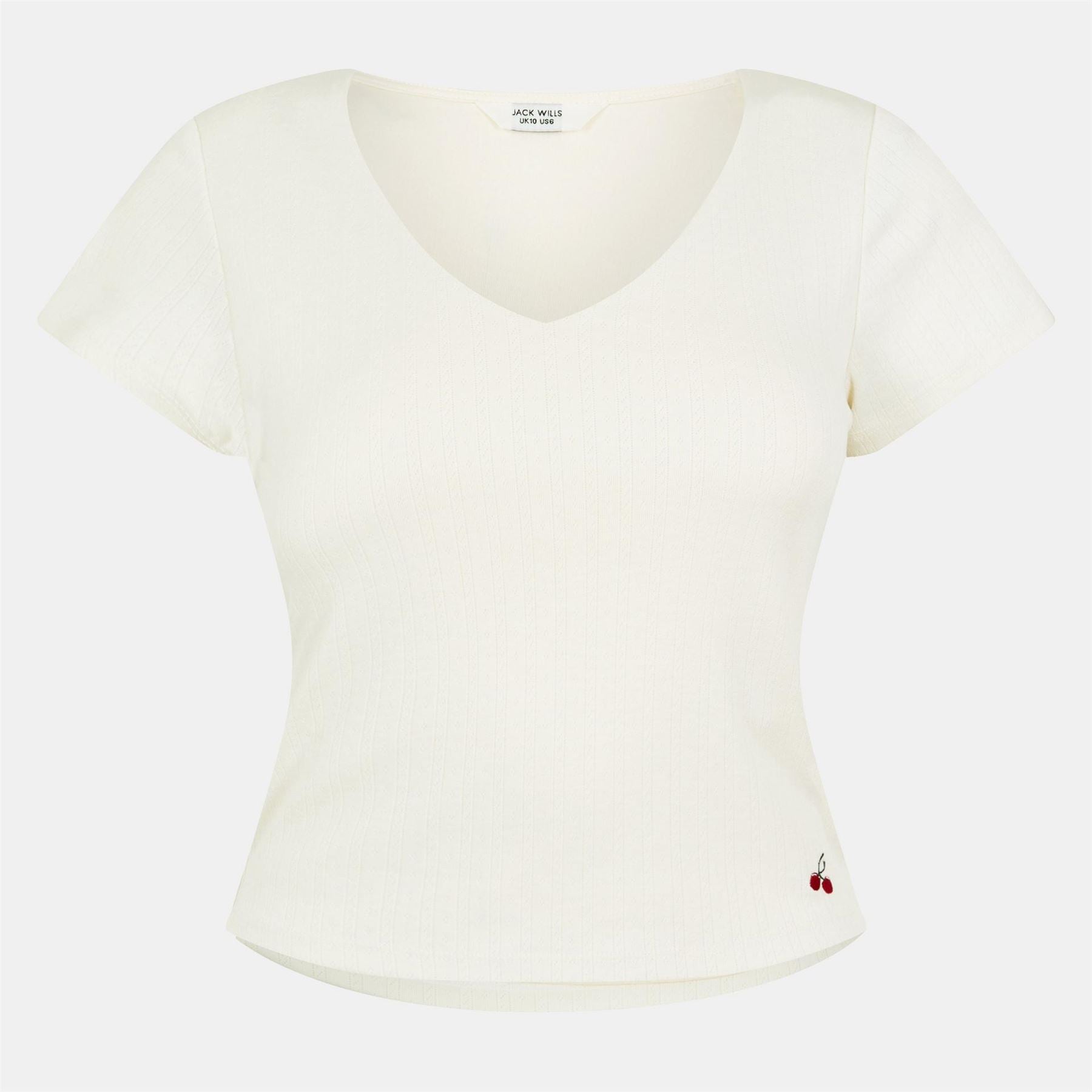 Jack Wills Cropped V-Neck Slim Fit T-Shirt