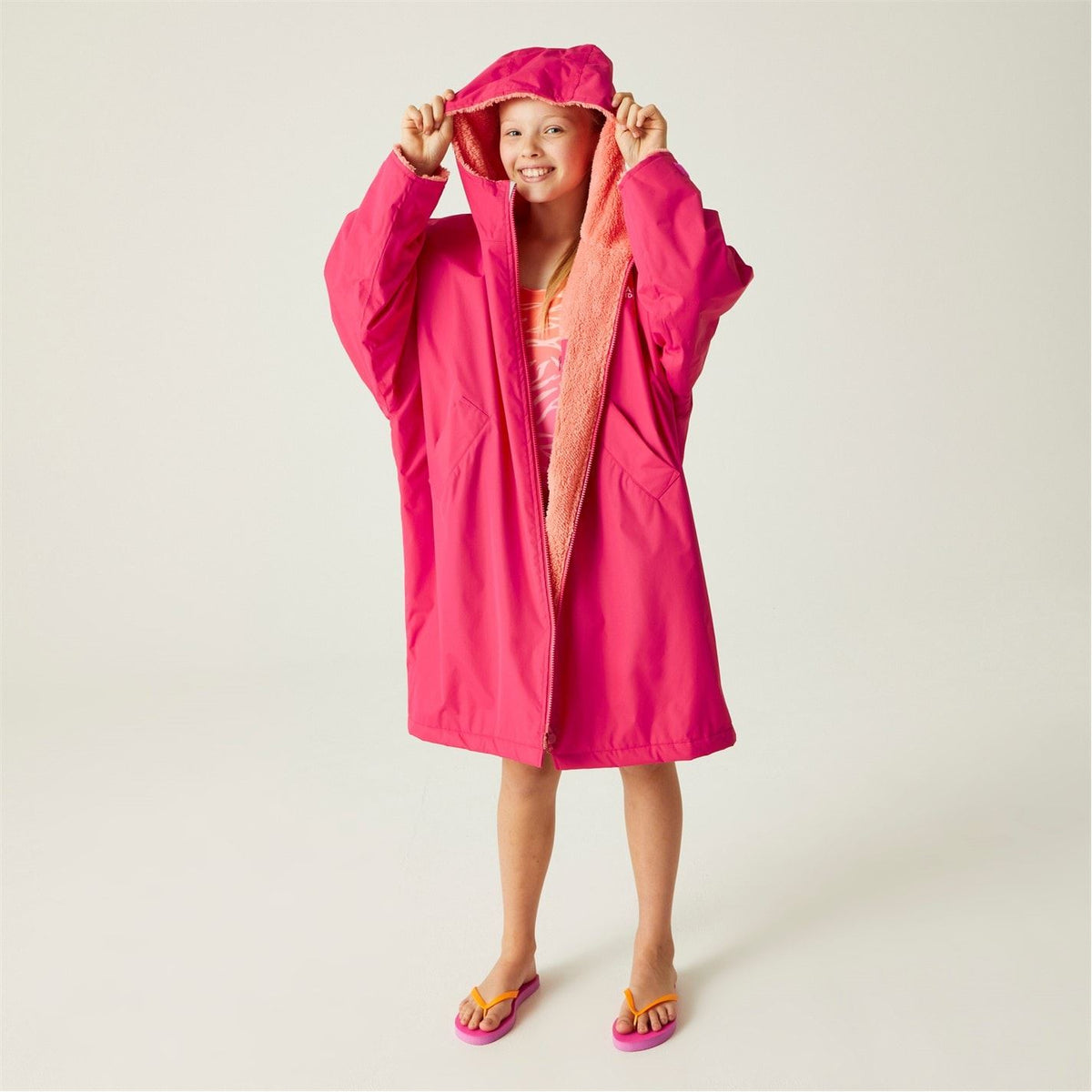 Regatta Kids Fleece Lined Oversized Fit Waterproof Robe