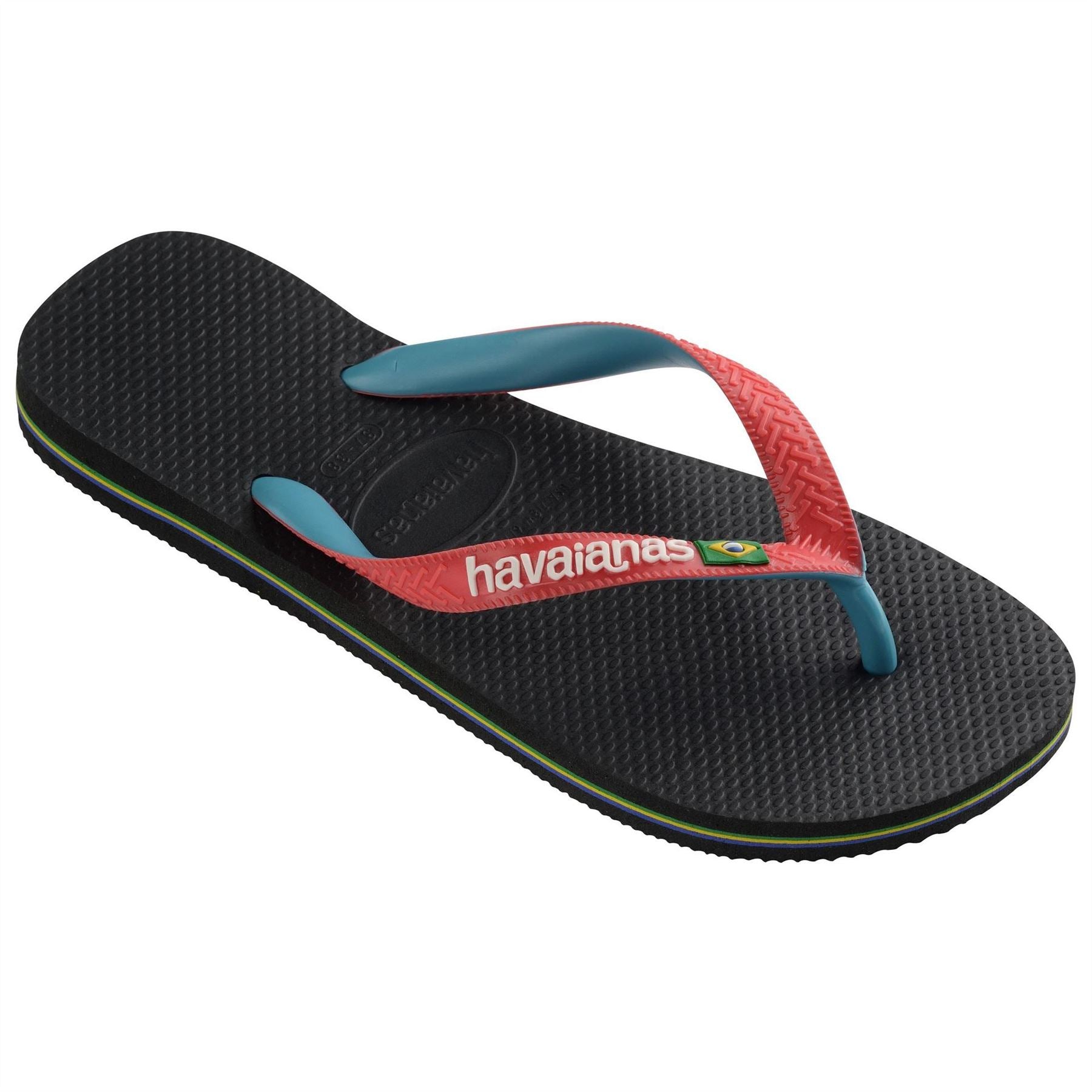 Havaianas Womens Hav. Brasil Mix Black Red Ruby 41 4 Flip Flops