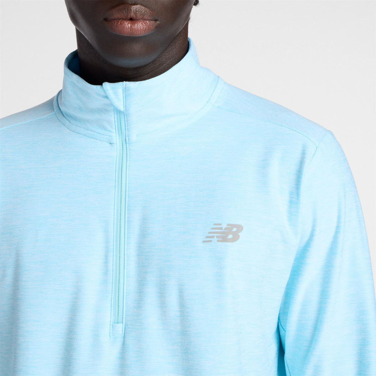 New Balance Space Dye Quarter Zip Long Sleeve Performance Gym Top
