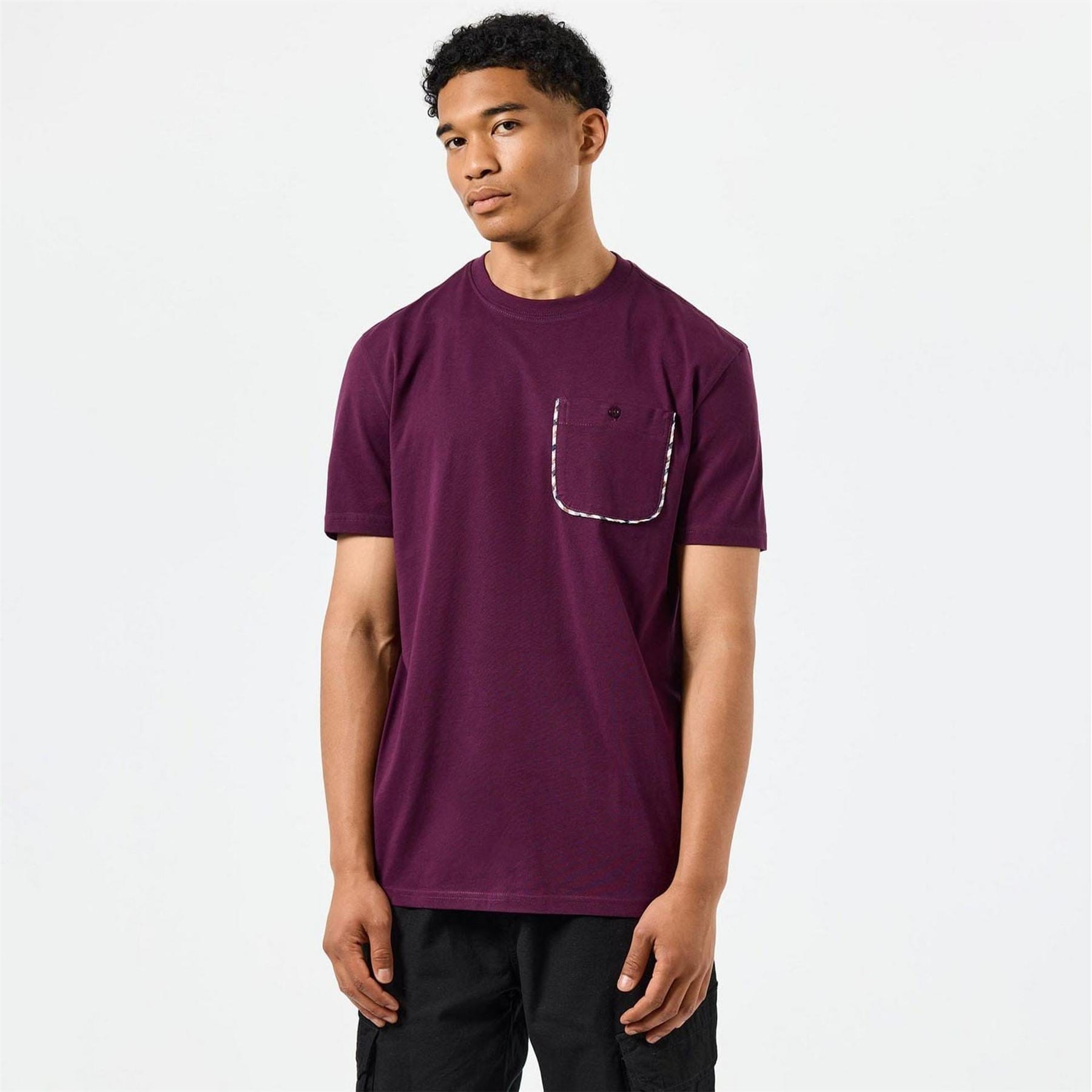 Weekend Offender Sutton Check Detail Pocket T Shirt