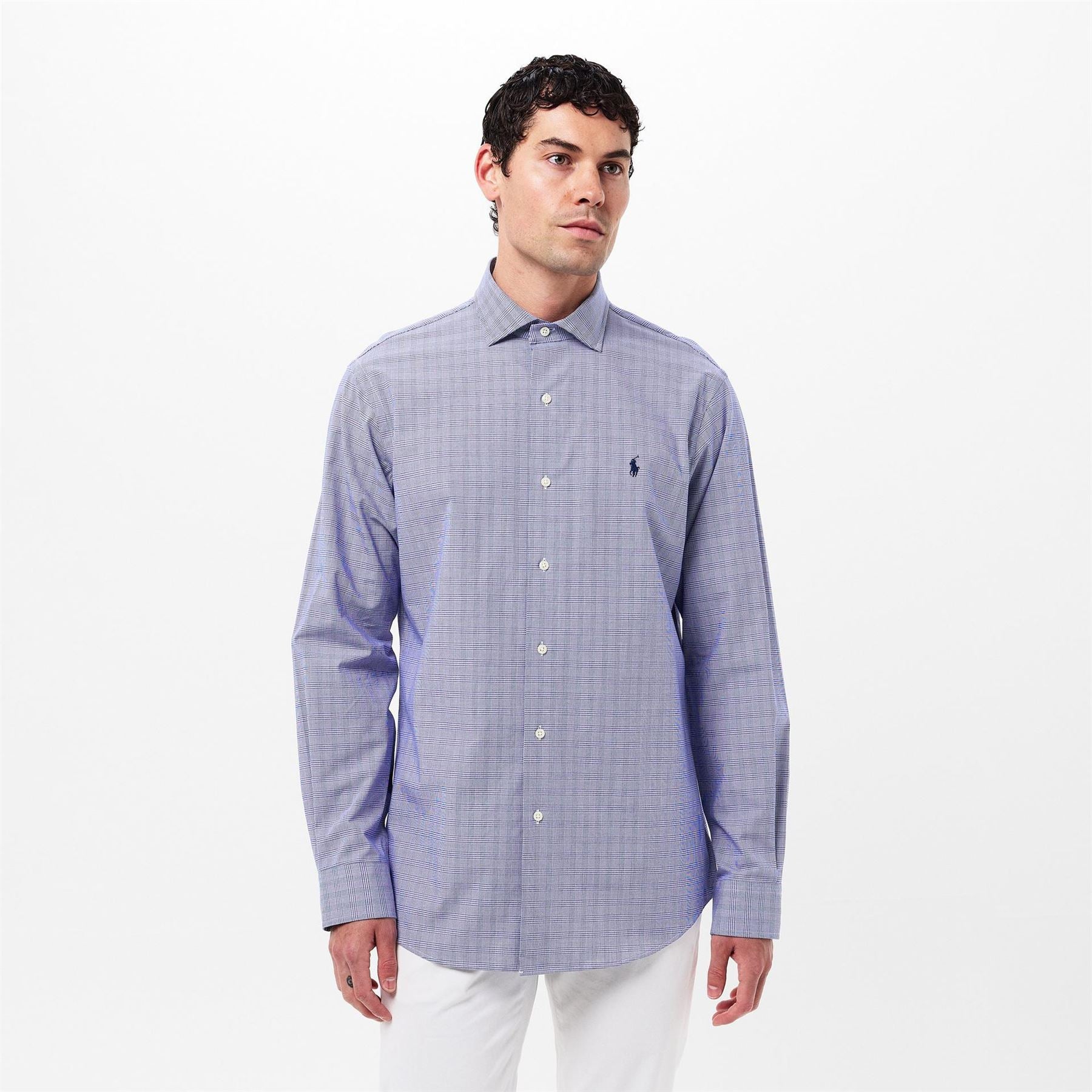 Polo Ralph Lauren Poplin Check Regular Fit Point Collar Cuff Sleeve Shirt