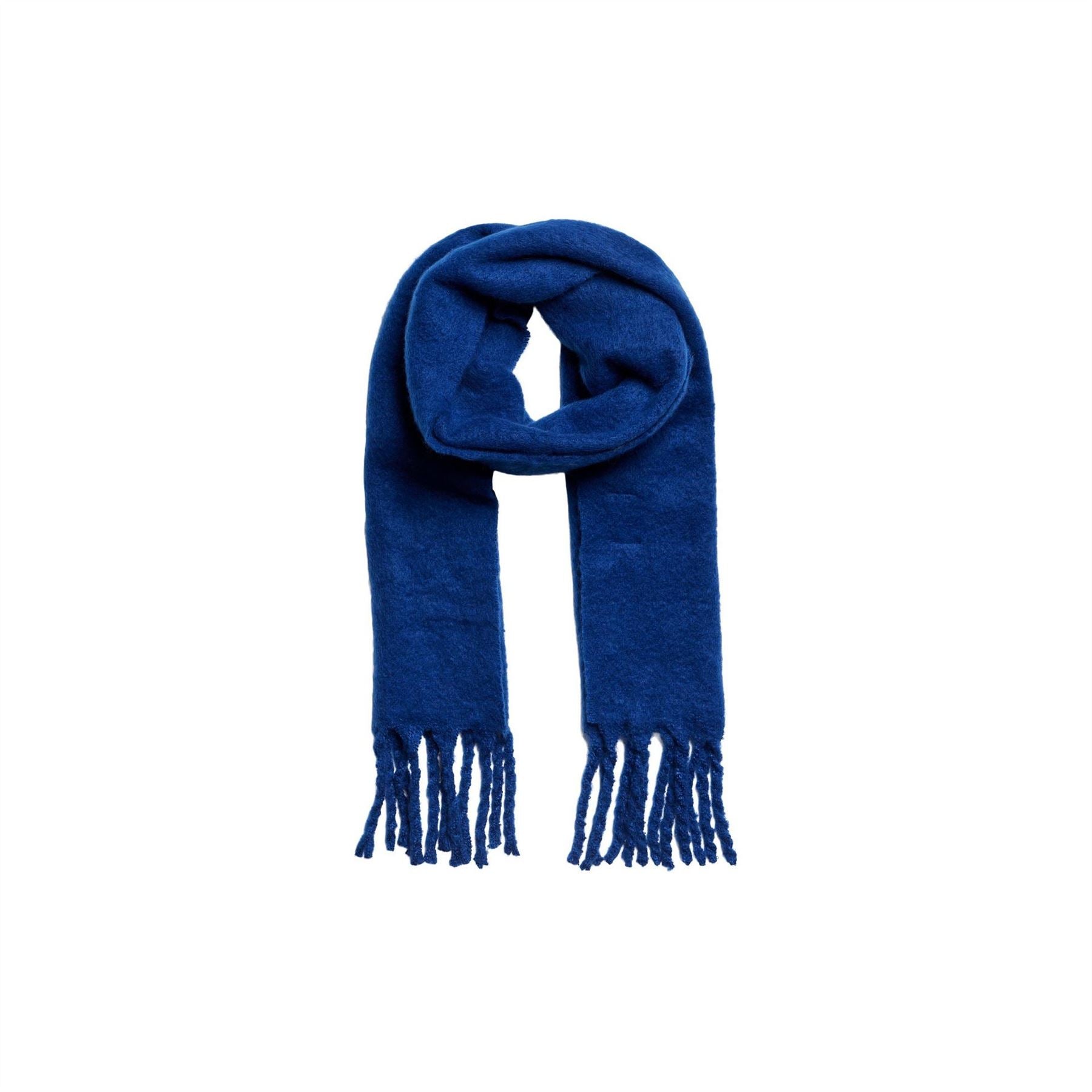 Pieces Solid Oblong Scarf with Fringe