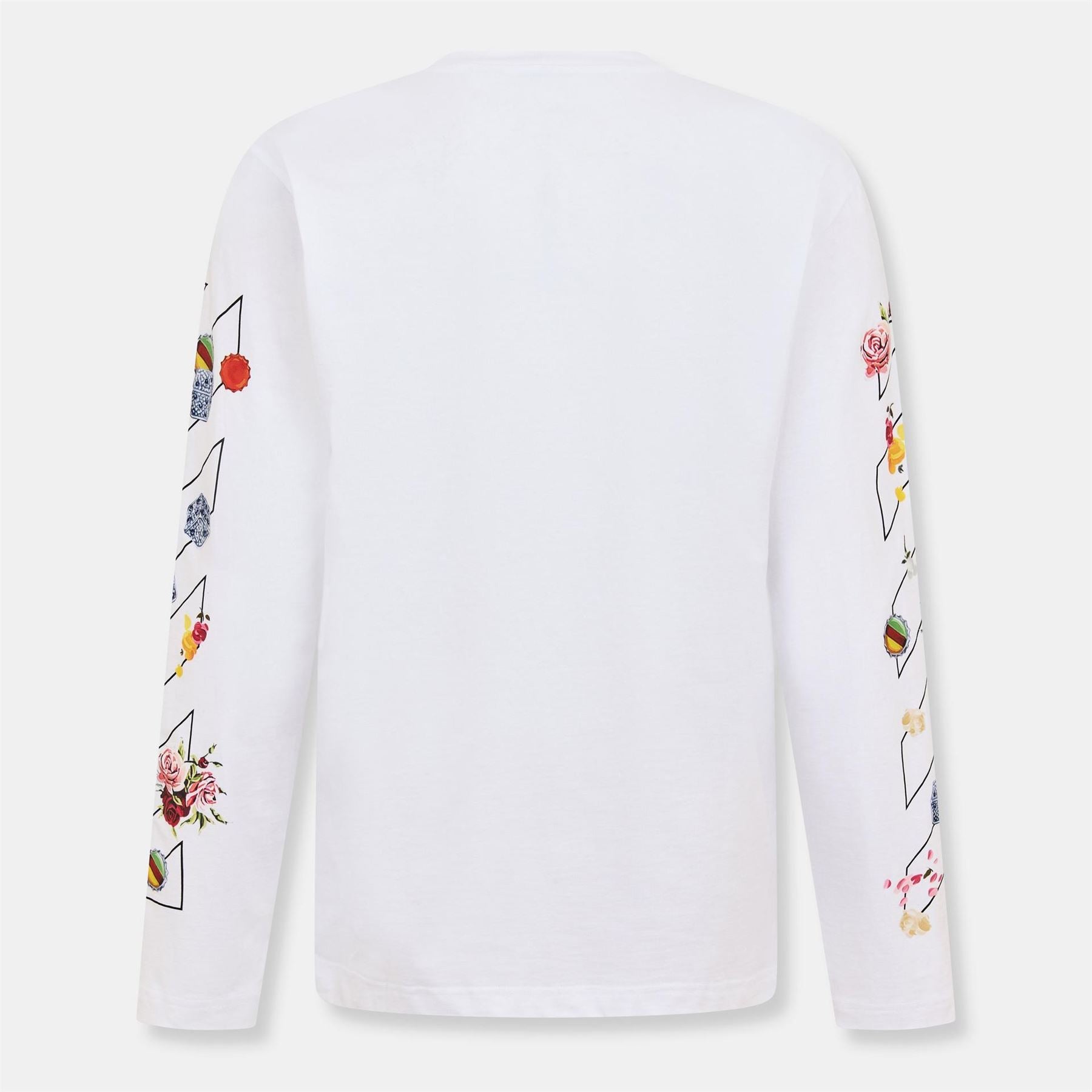Off White Crew Neck Long Sleeve Jersey T-Shirt