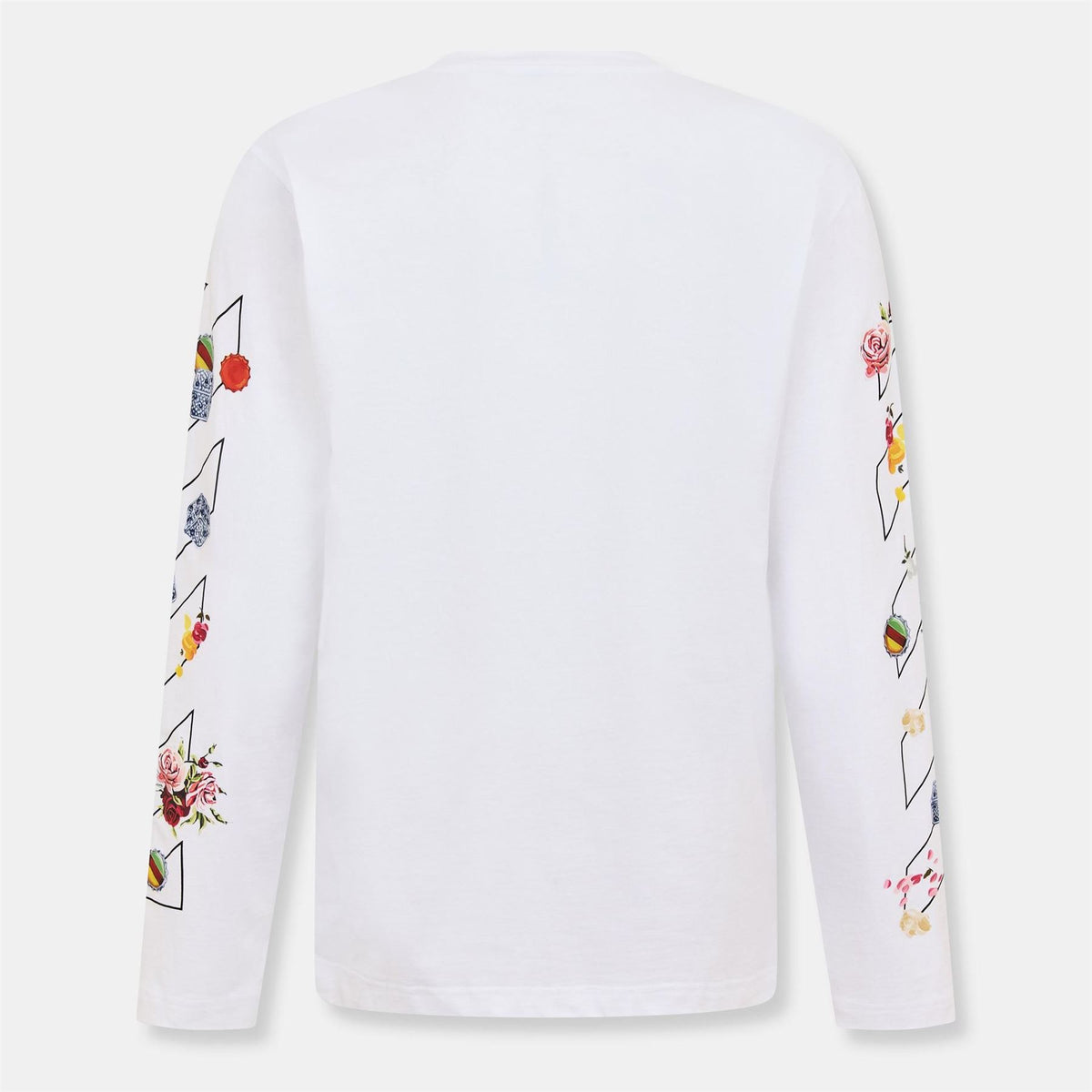 Off White Crew Neck Long Sleeve Jersey T-Shirt