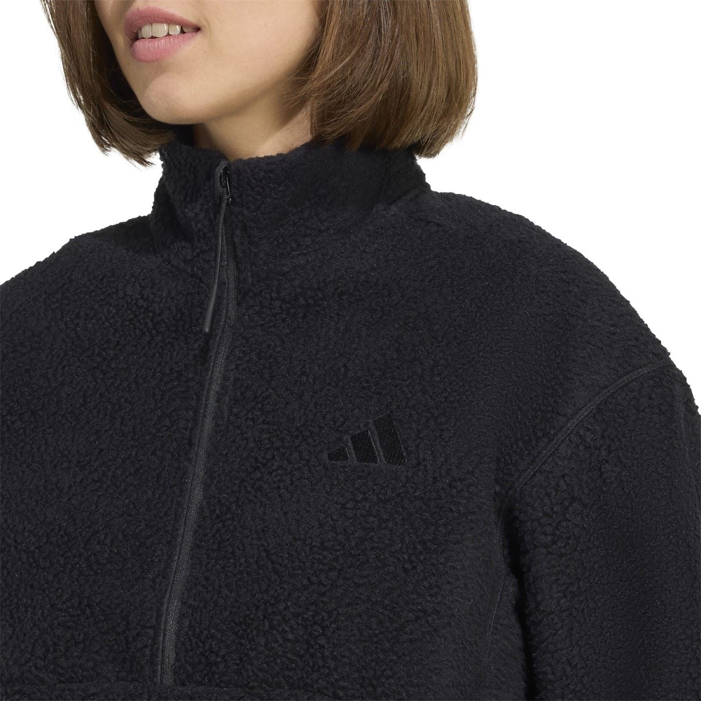 adidas Half-Zip Funnel Neck Long Sleeve Sweatshirt