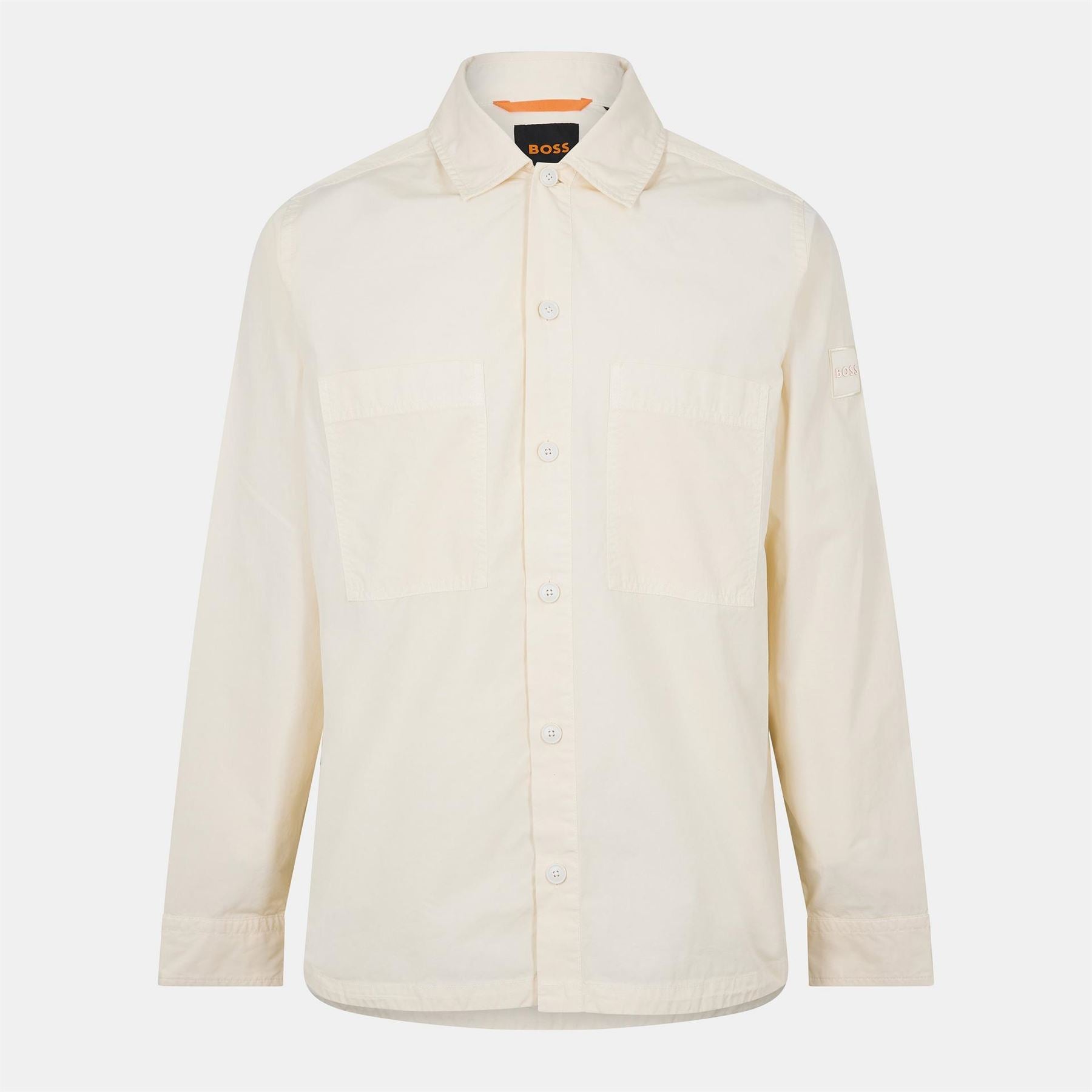 Boss Collared Neck Long Sleeve Shirt with Chest Pocket