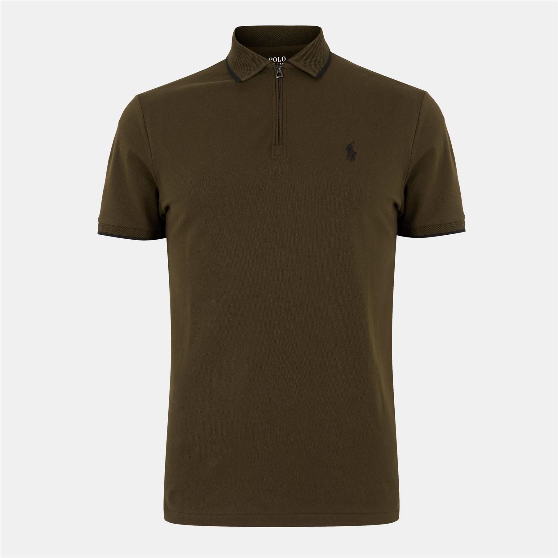 Polo Ralph Lauren Zip Neck Collared Short Sleeve Polo Shirt