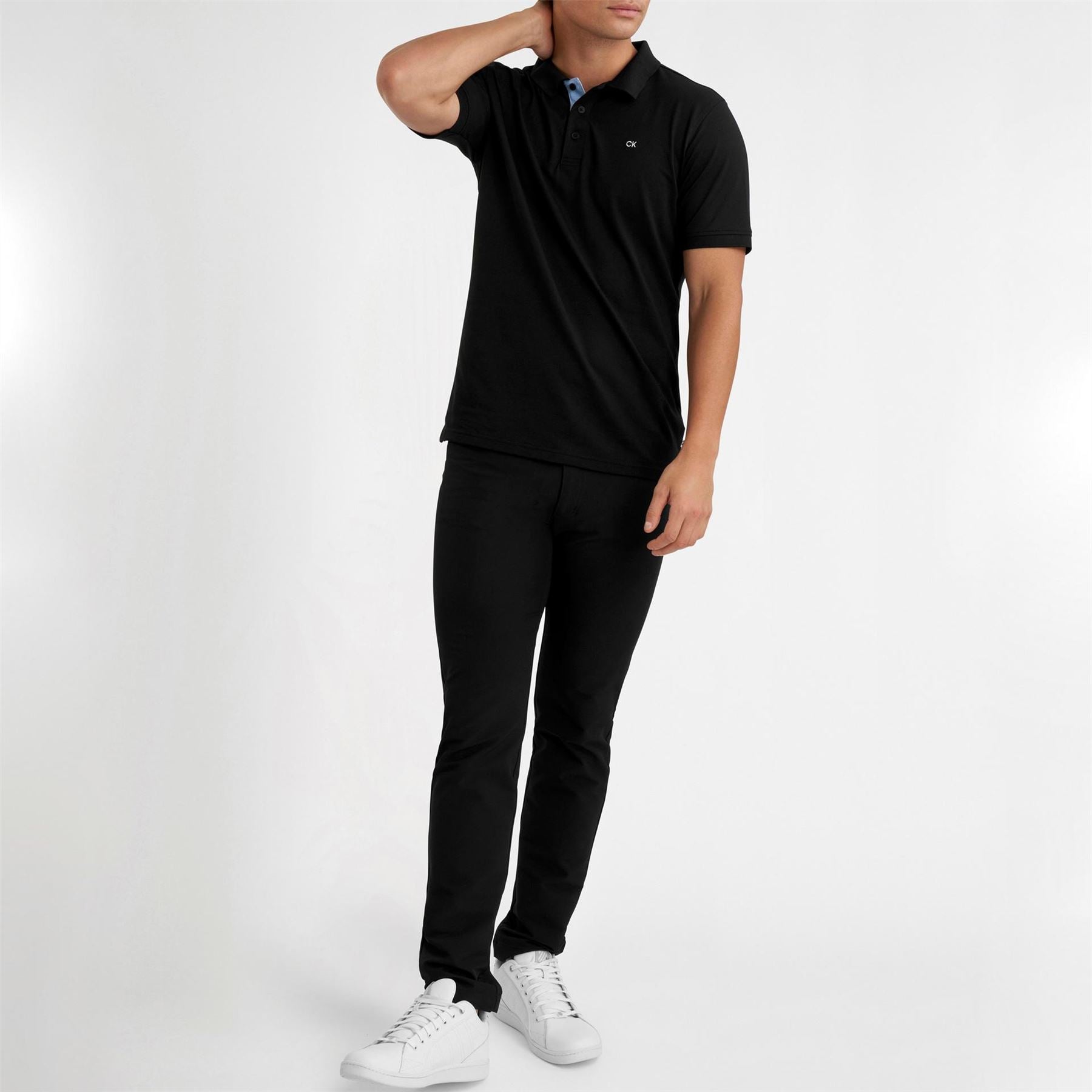 Calvin Klein Golf Embroidered Collared Neck Short Sleeve Polo Shirt