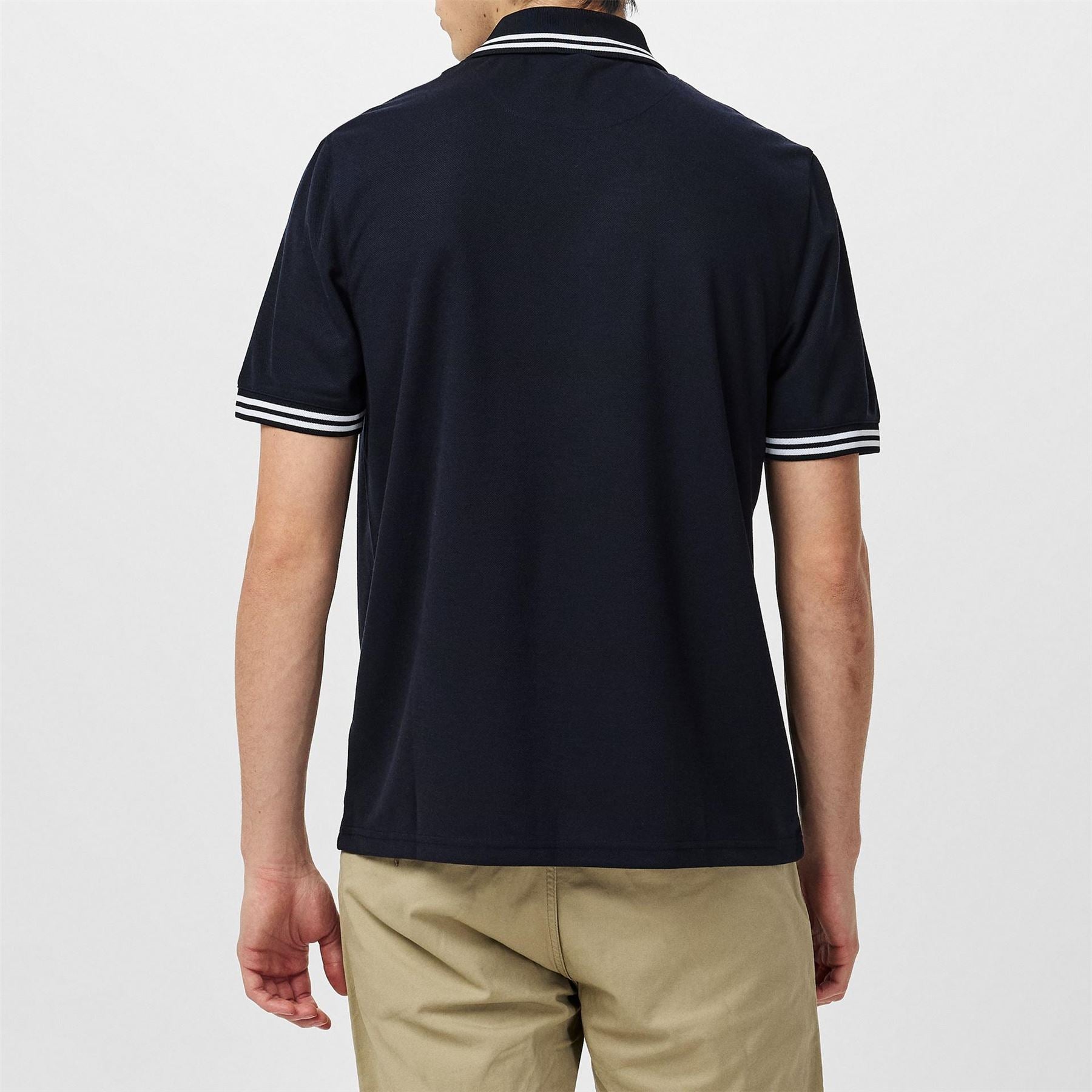 Ted Baker Striped Trim Short Sleeve Polo Shirt