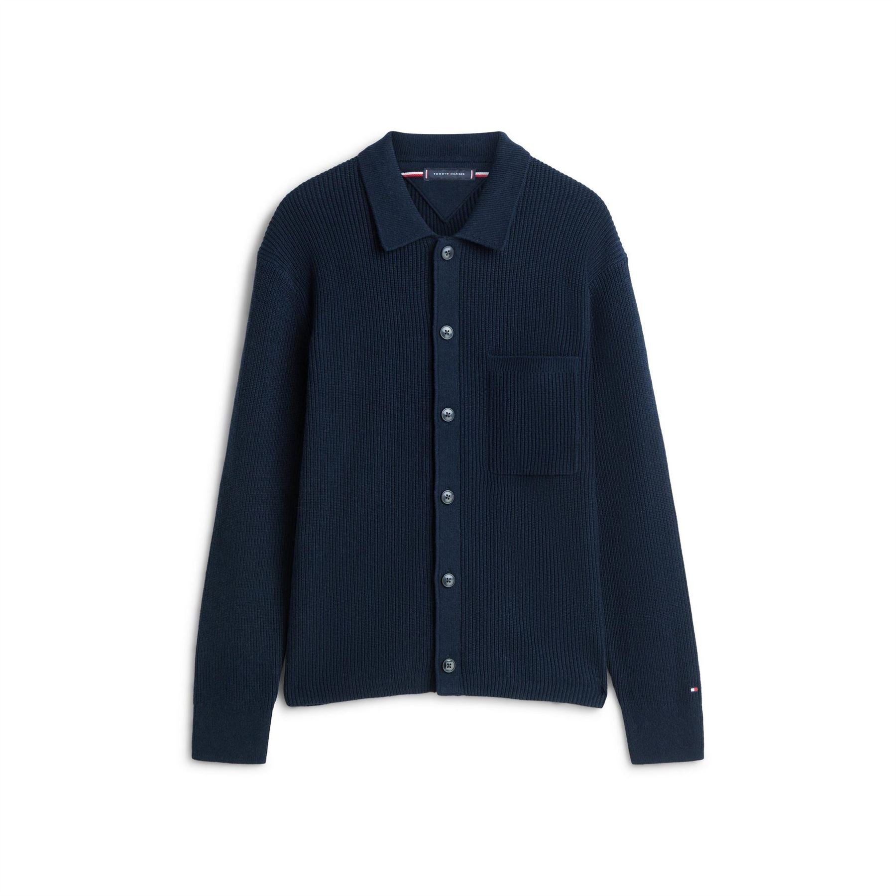 Tommy Hilfiger Collared Neck Long Sleeve Shirt Collar Sweater