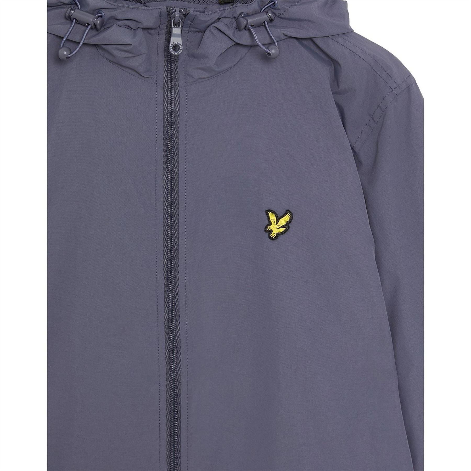 Lyle and Scott Zip Through Cotton Wind Resistant Long Sleeve Hooded Rain Anorak