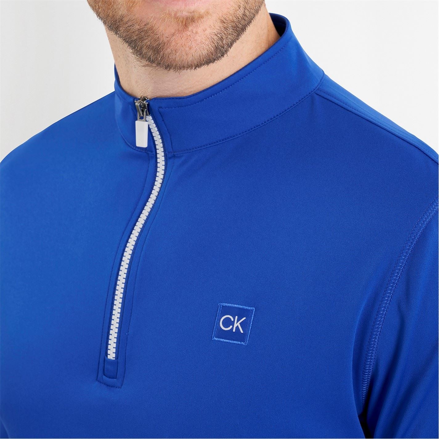 Calvin Klein Golf Regular Fit Zip Neck Long Sleeve Sweatshirt