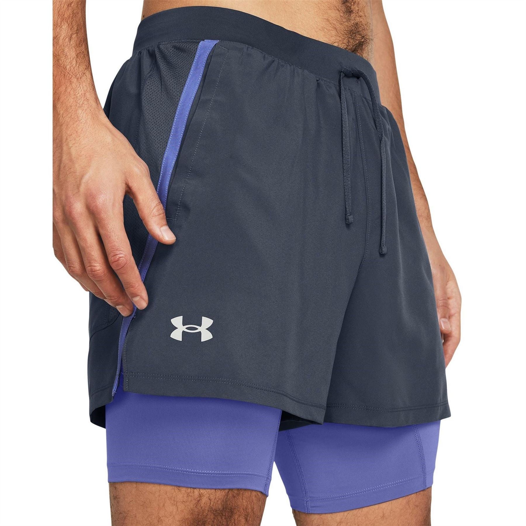 Under Armour Mens Armour Ua Launch 2 In 1 7 Shorts