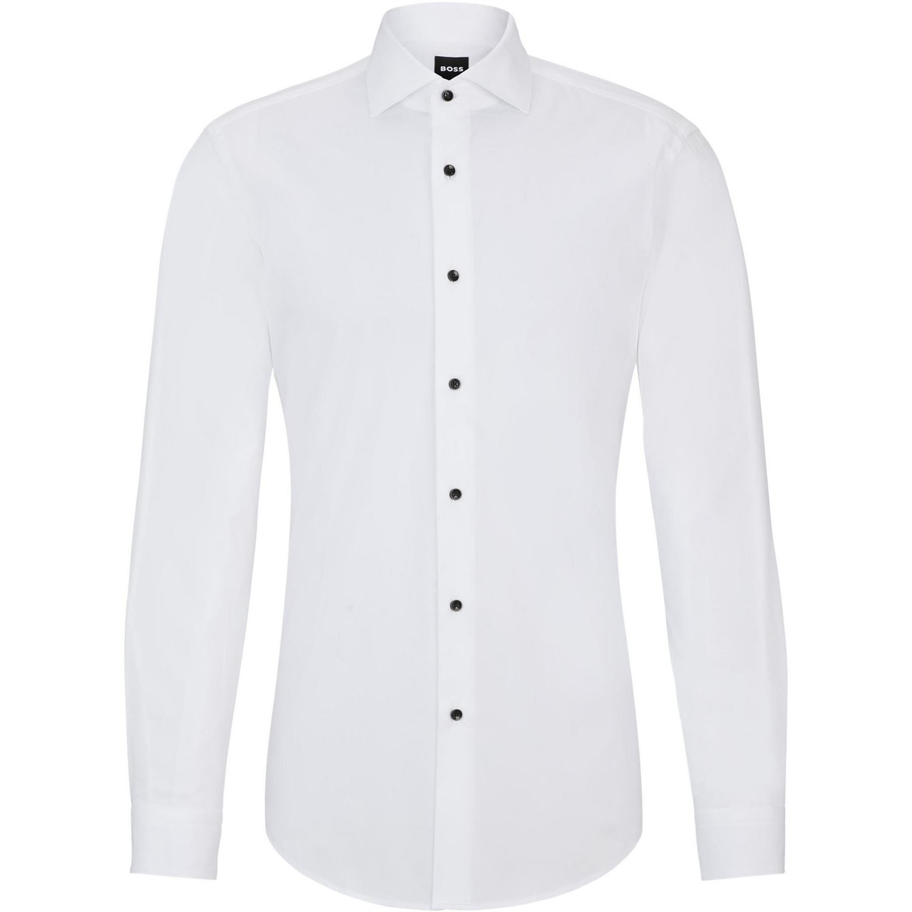 Boss Collared Neck Point Collar Long Sleeve Shirt