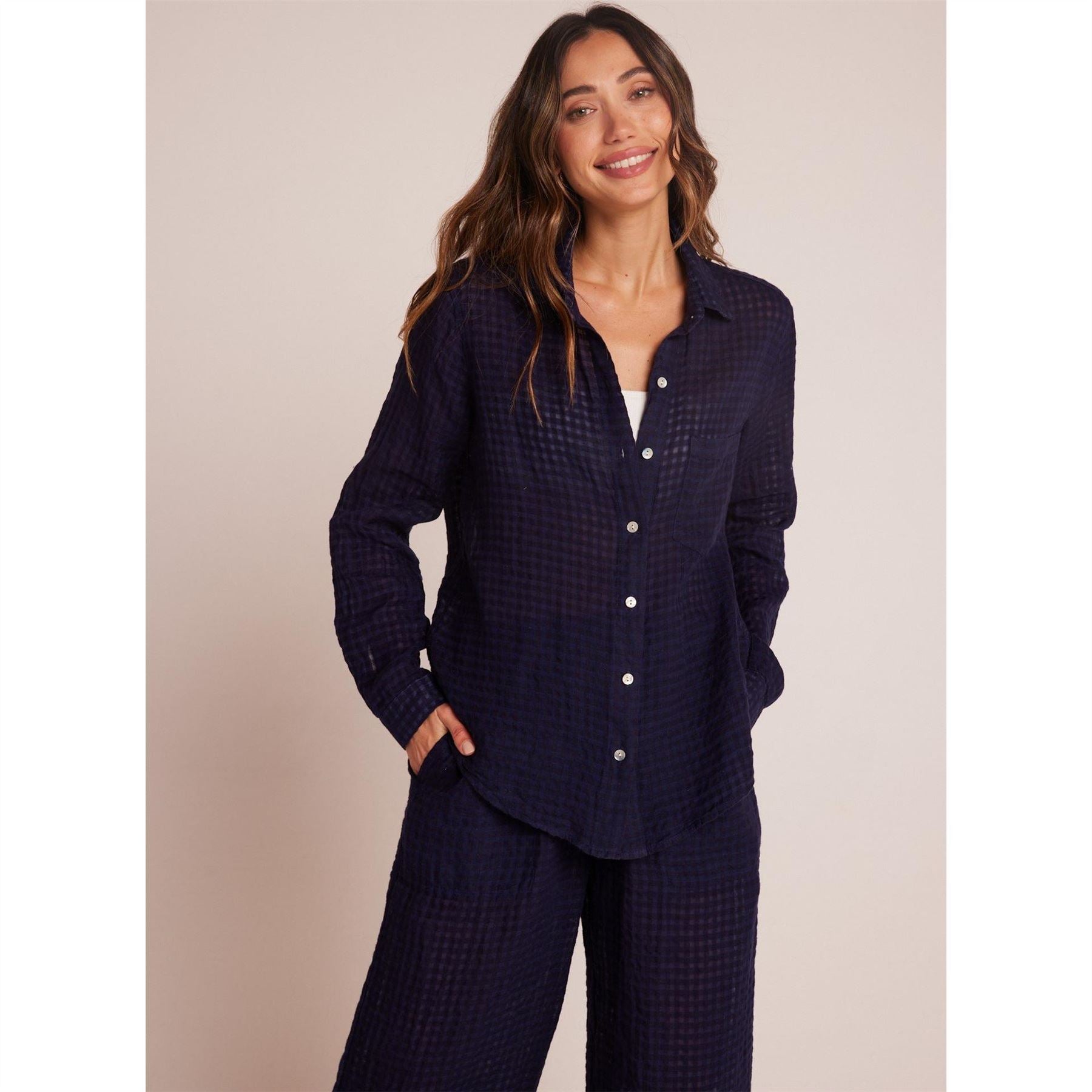Bella Dahl Oversized Gingham Patterned Overshirt