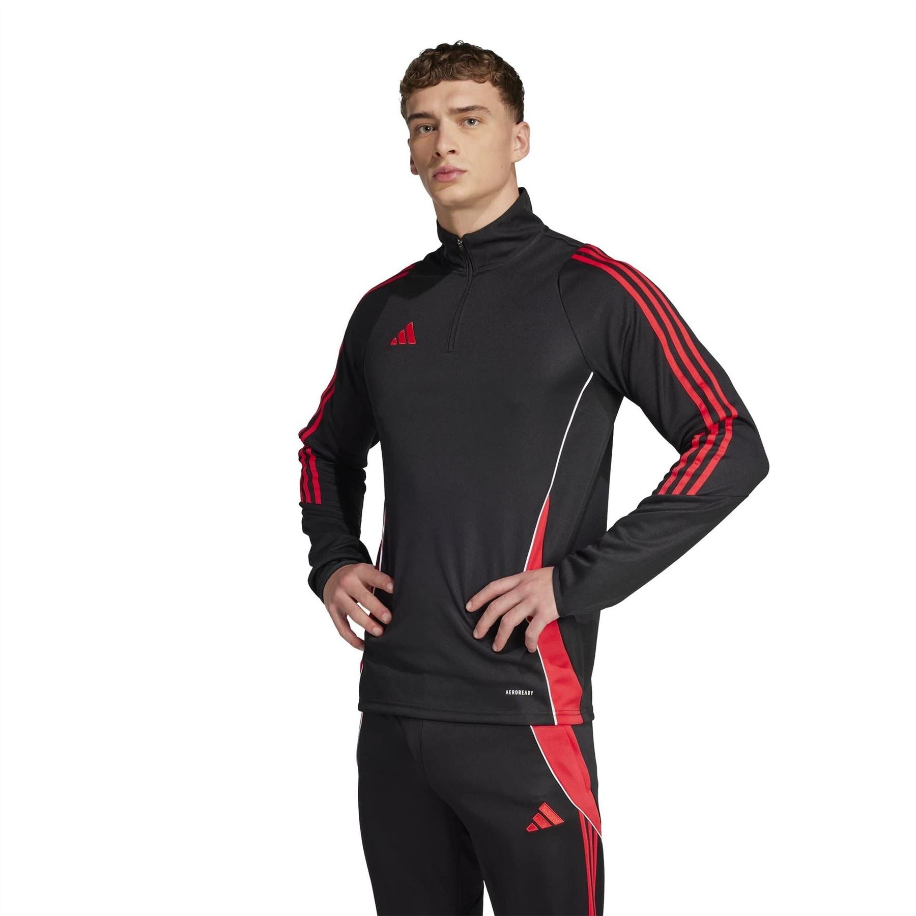 adidas Tiro24 Zip Neck Raglan Sleeve Athletic Top