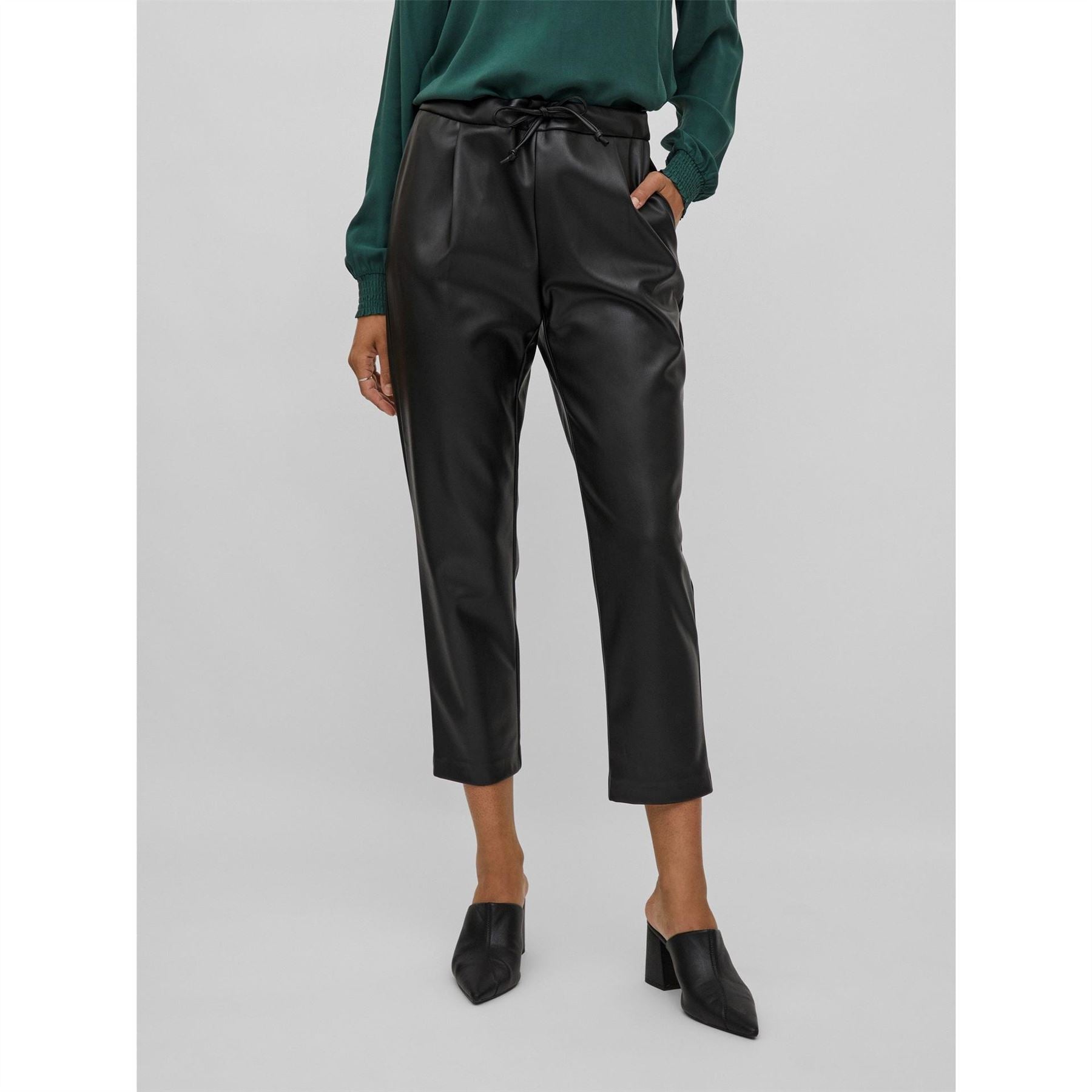 Vila Nille Coated Leather Trousers