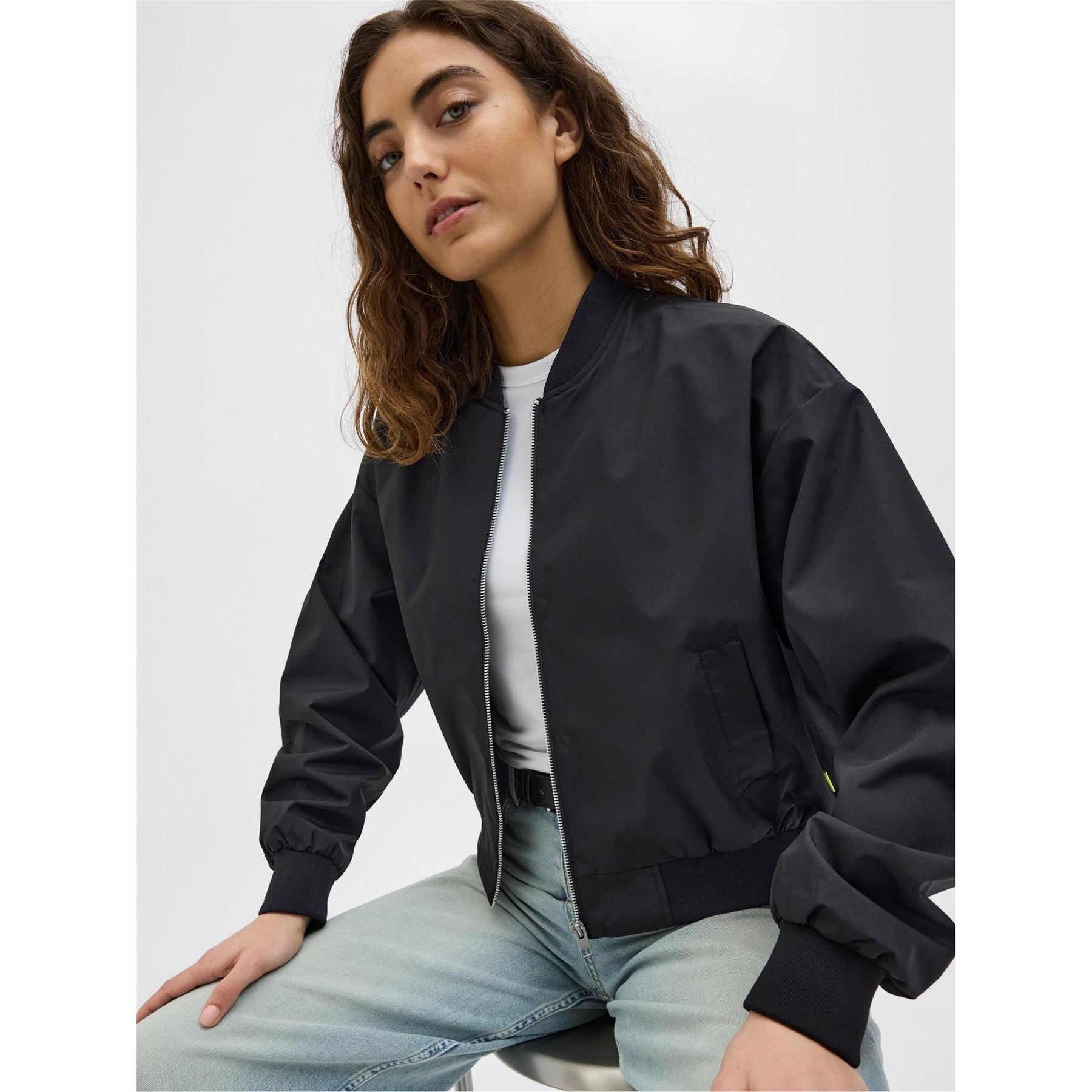 JJXX Ella Relaxed Fit Ribbed Cuff Bomber Jacket