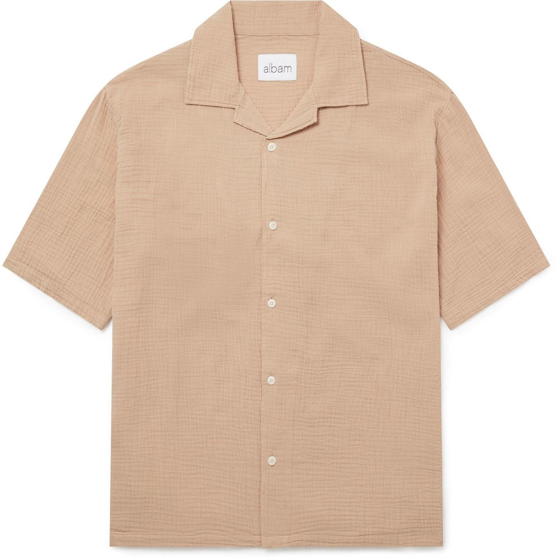 Albam Crinkle Short Sleeve Plain Shirt