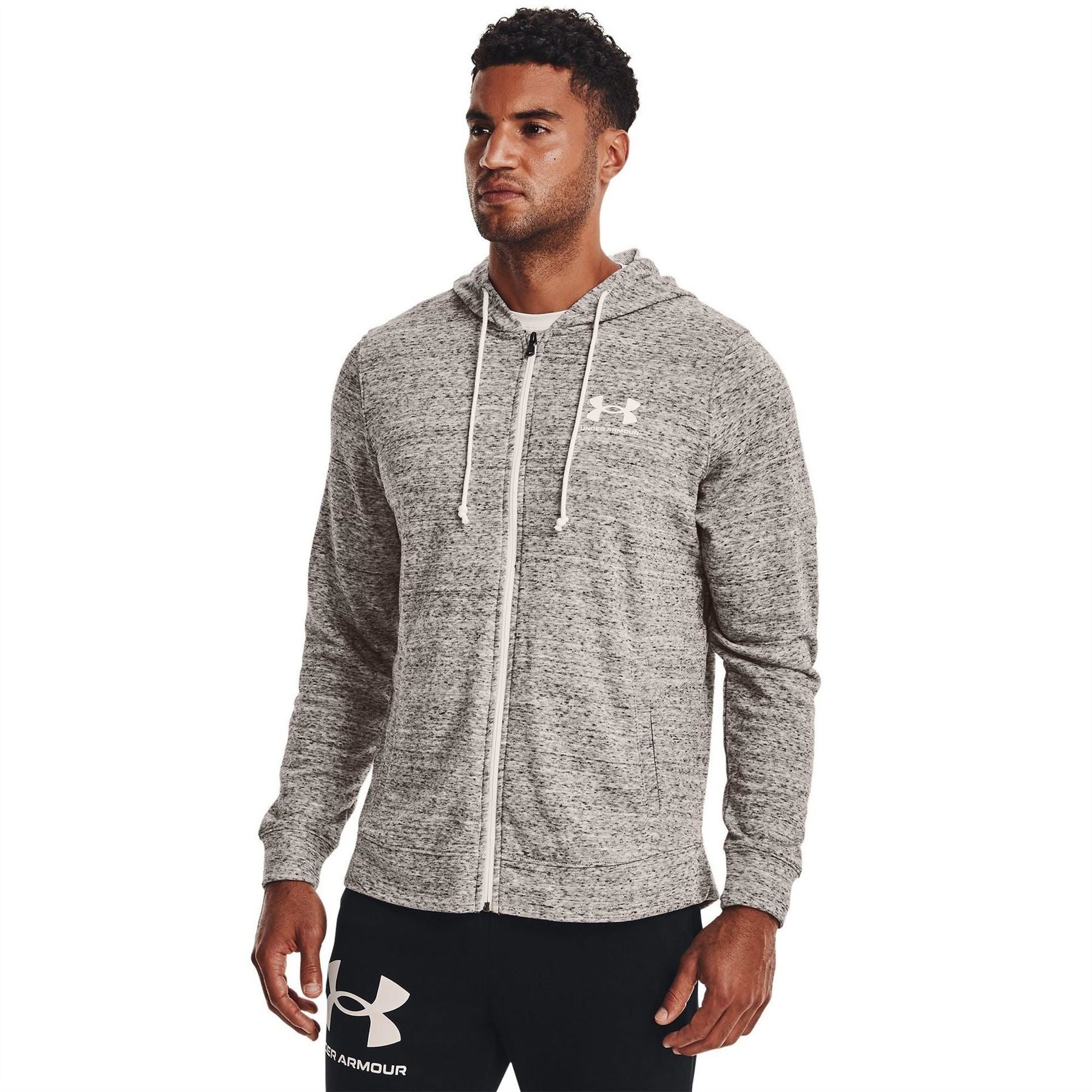 Under Armour Mens Armour Rival Full Zip Hoodie