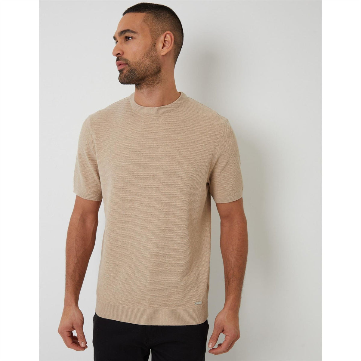 Threadbare Crew Neck Ribbed Collar Short Sleeve T-Shirt