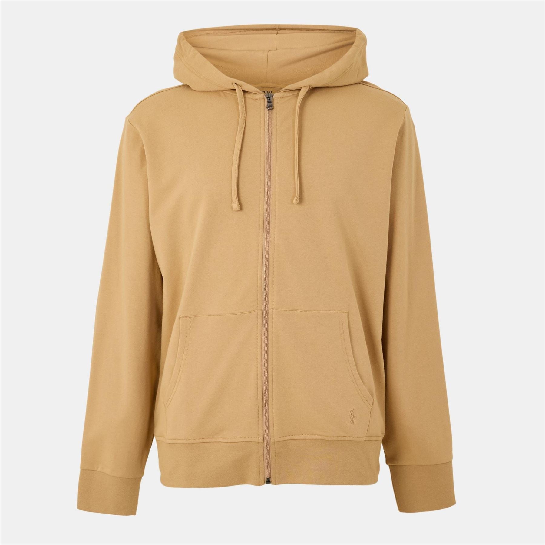 Polo Ralph Lauren Solid Patterned Hooded Neck Ribbed Cuff Sweat Jacket