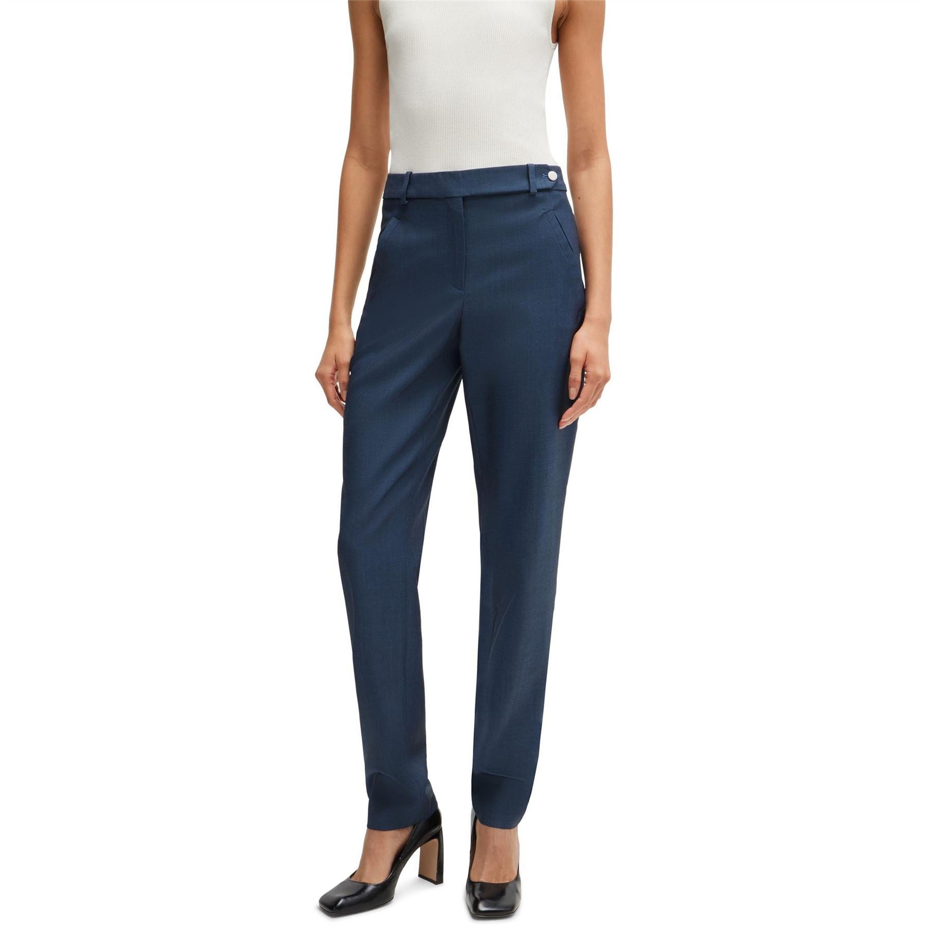 Boss Tanuri Solid Patterned Straight Chinos