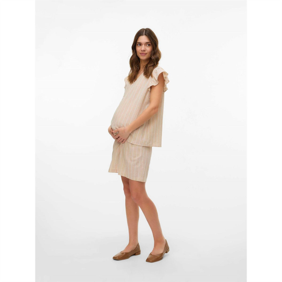 Mamalicious V-Neck Flutter Sleeve T-Shirt