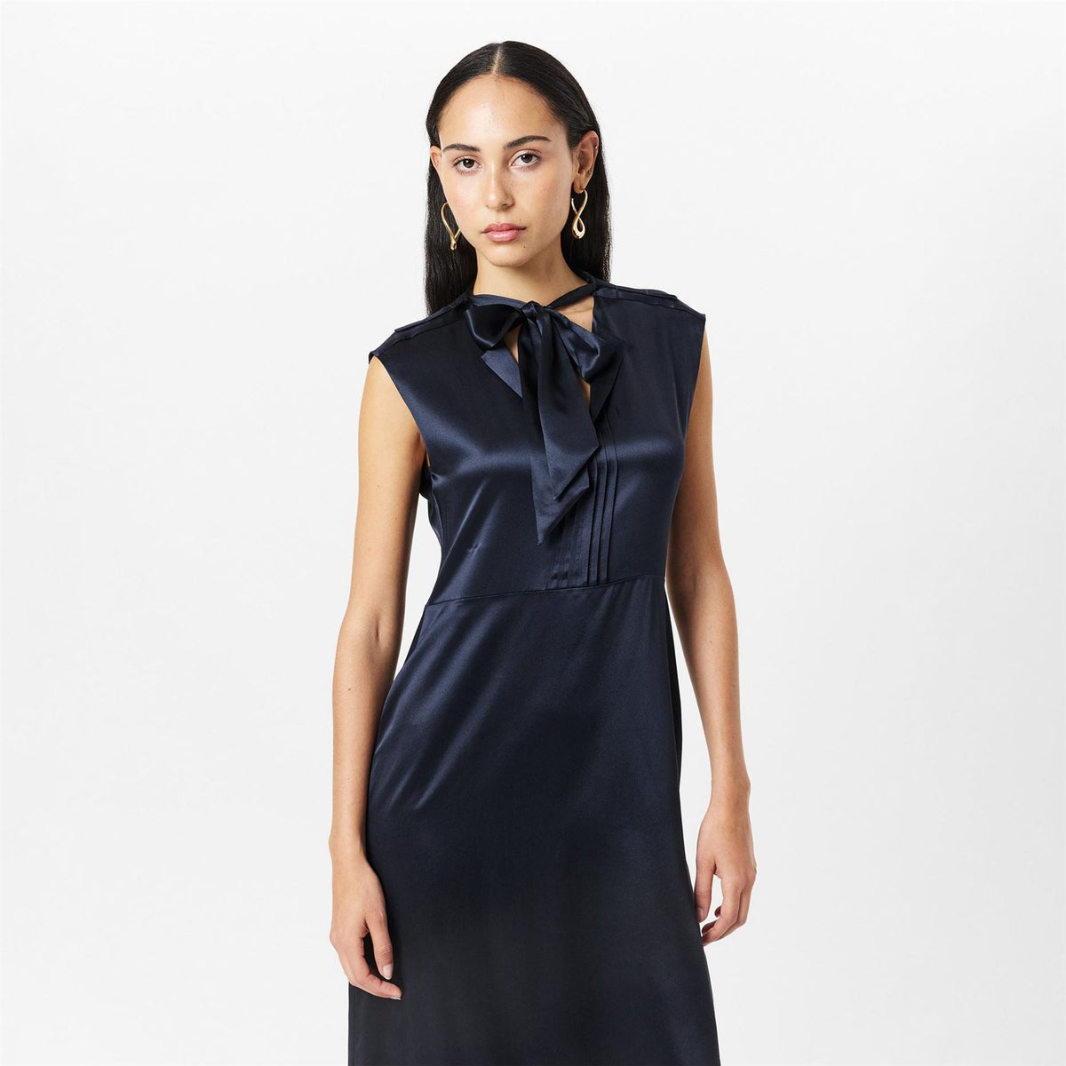 Boss Tie Neck Mini Skater Dress