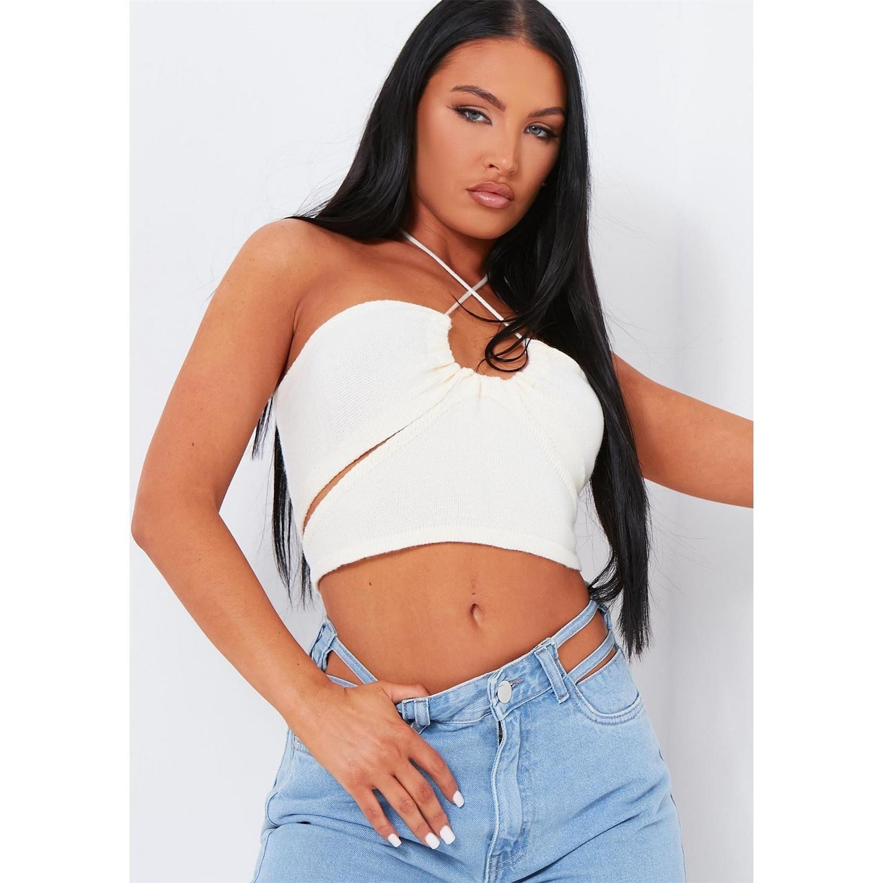 Missy Empire Cross Over Crop Top