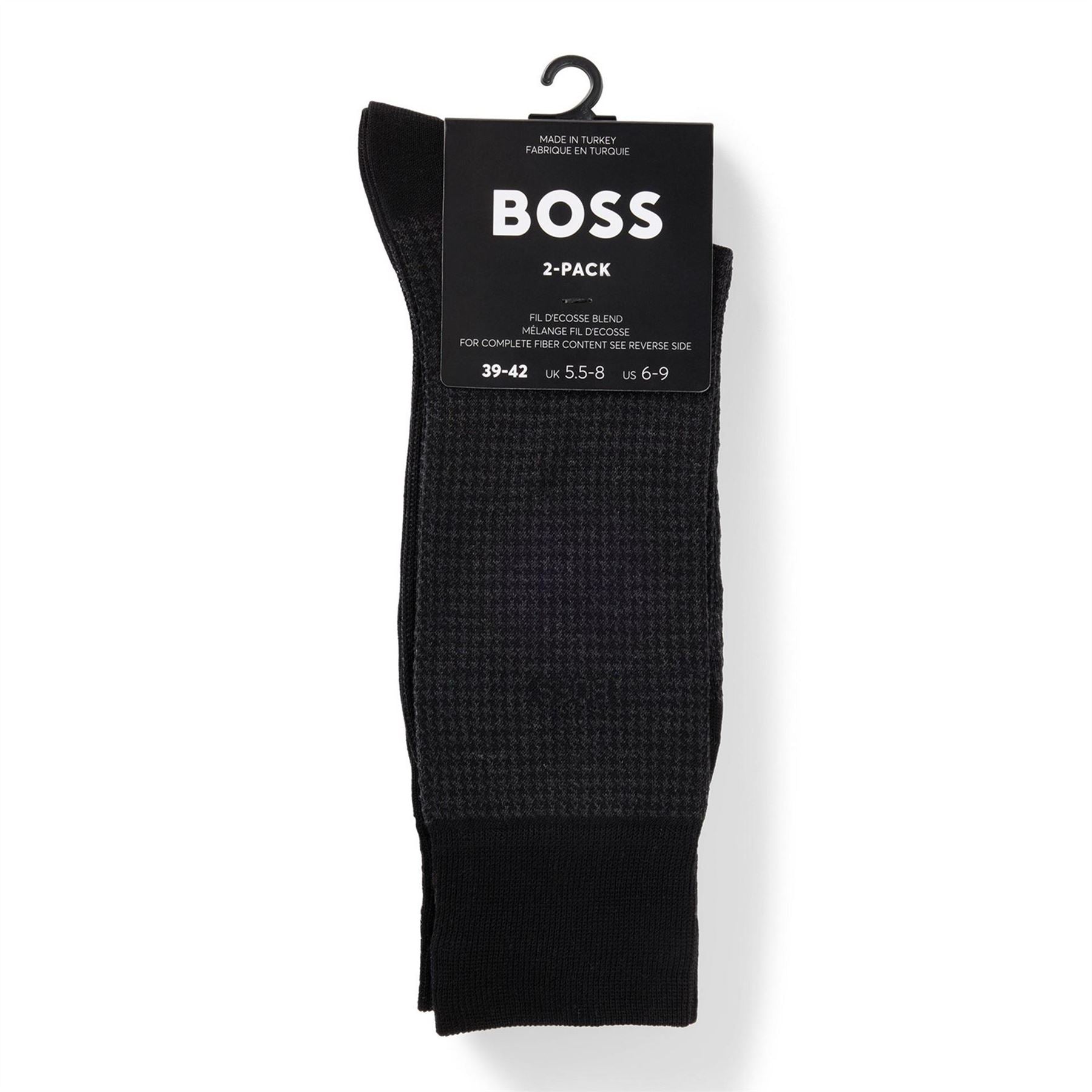 Boss Houndstooth Crew Socks 2 Pack